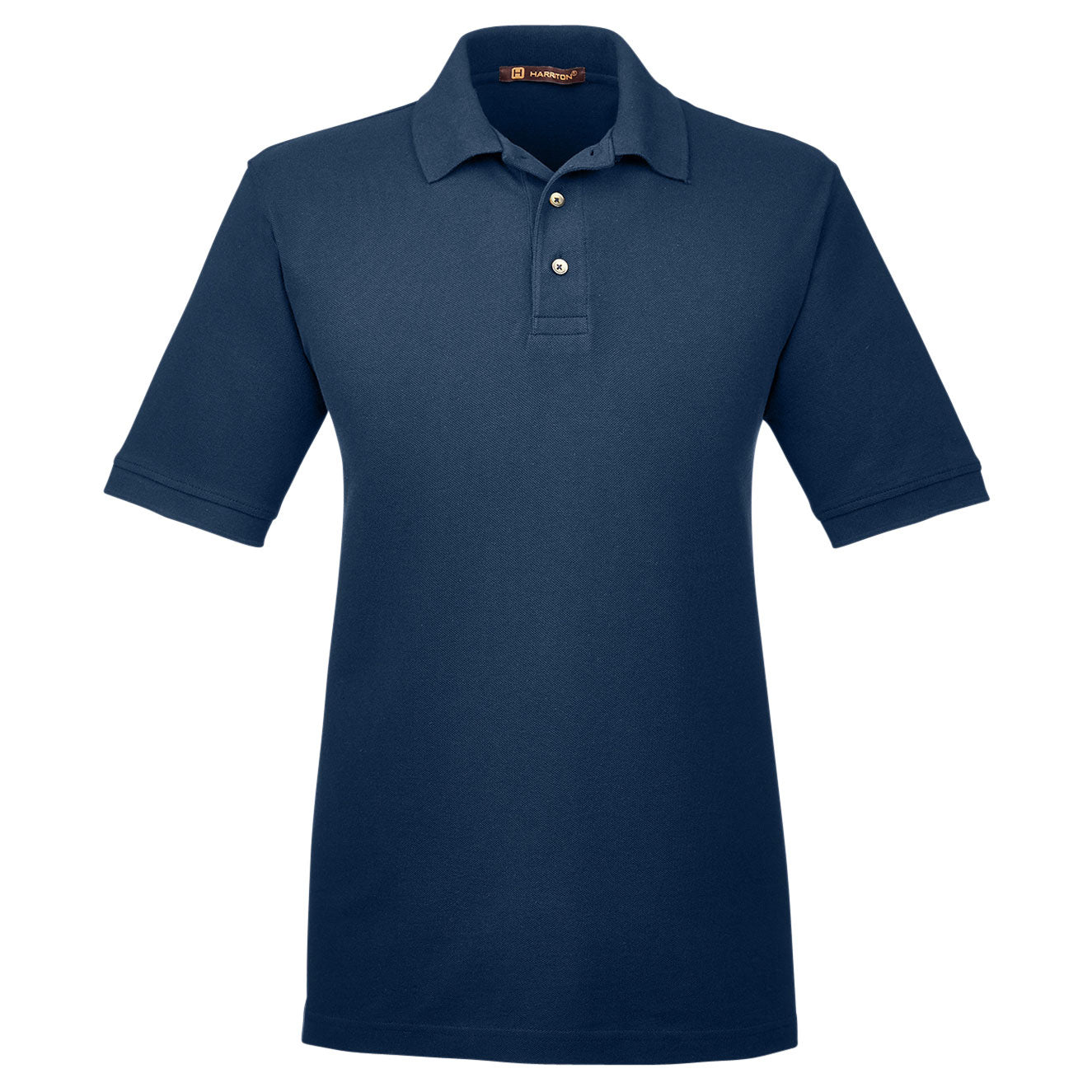 Black Polo Shirt - Harriton - Ringspun Cotton Pique