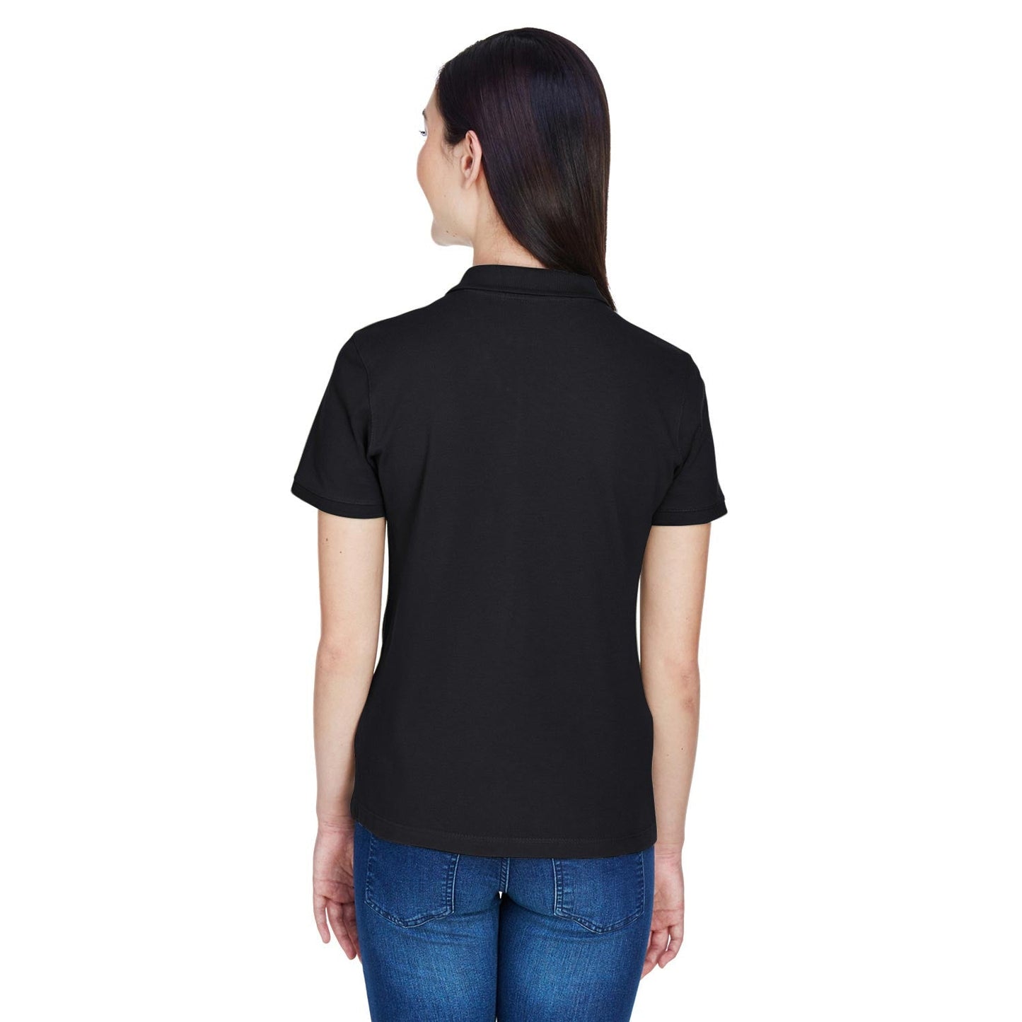 Black Polo Shirts - Harriton - Ringspun Cotton Pique