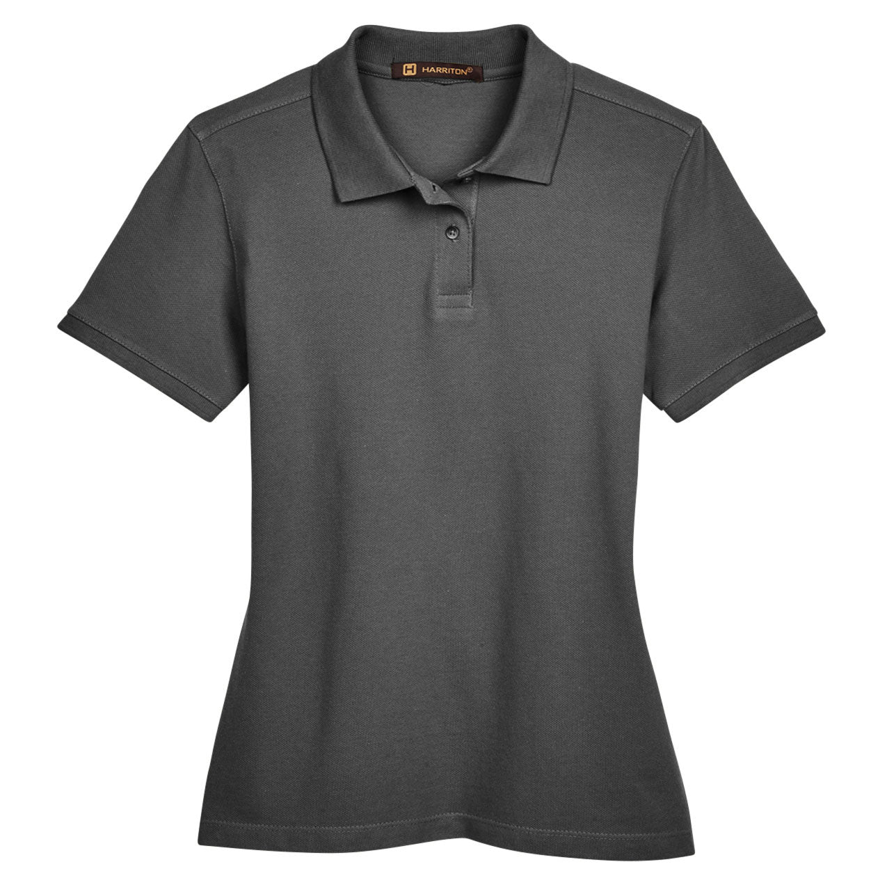 Black Polo Shirts - Harriton - Ringspun Cotton Pique