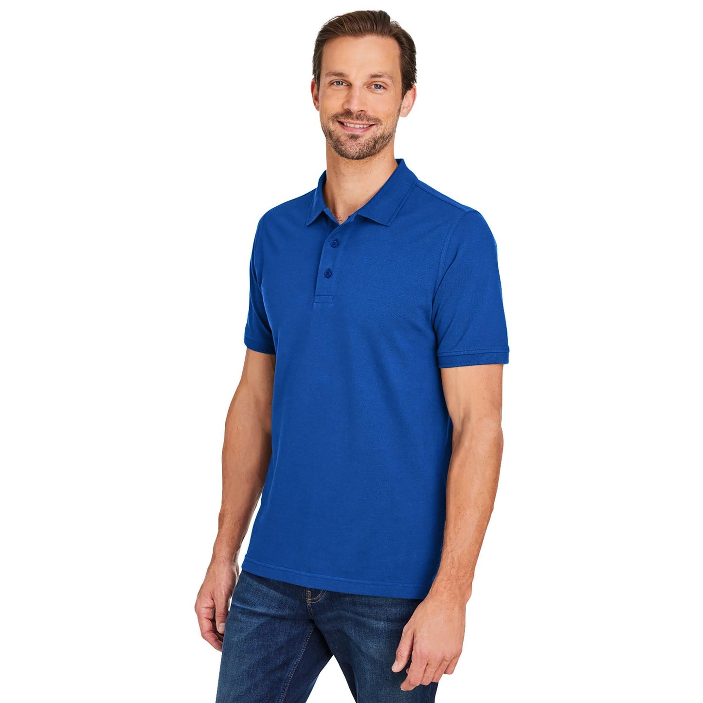 Black Polo Shirts - Harriton - Cotton Snag Protection