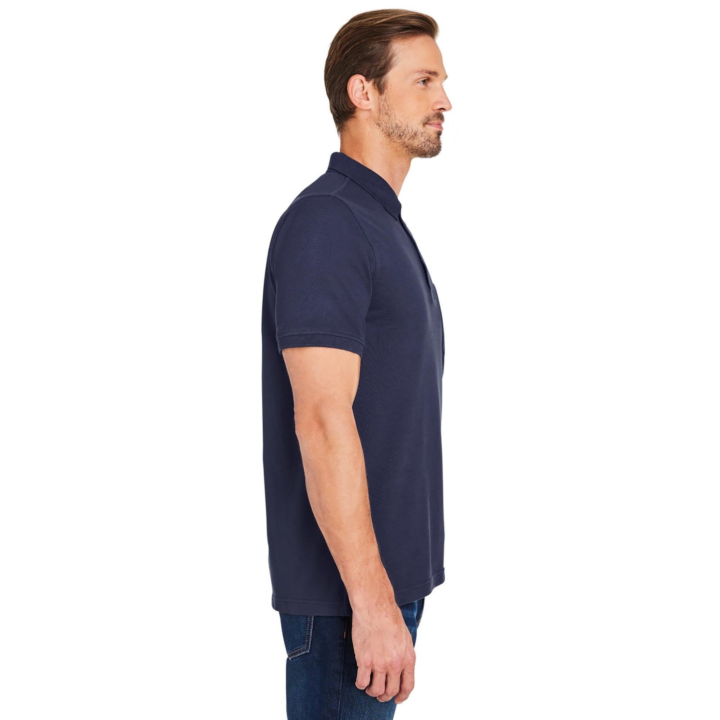 Black Polo Shirts - Harriton - Cotton Snag Protection