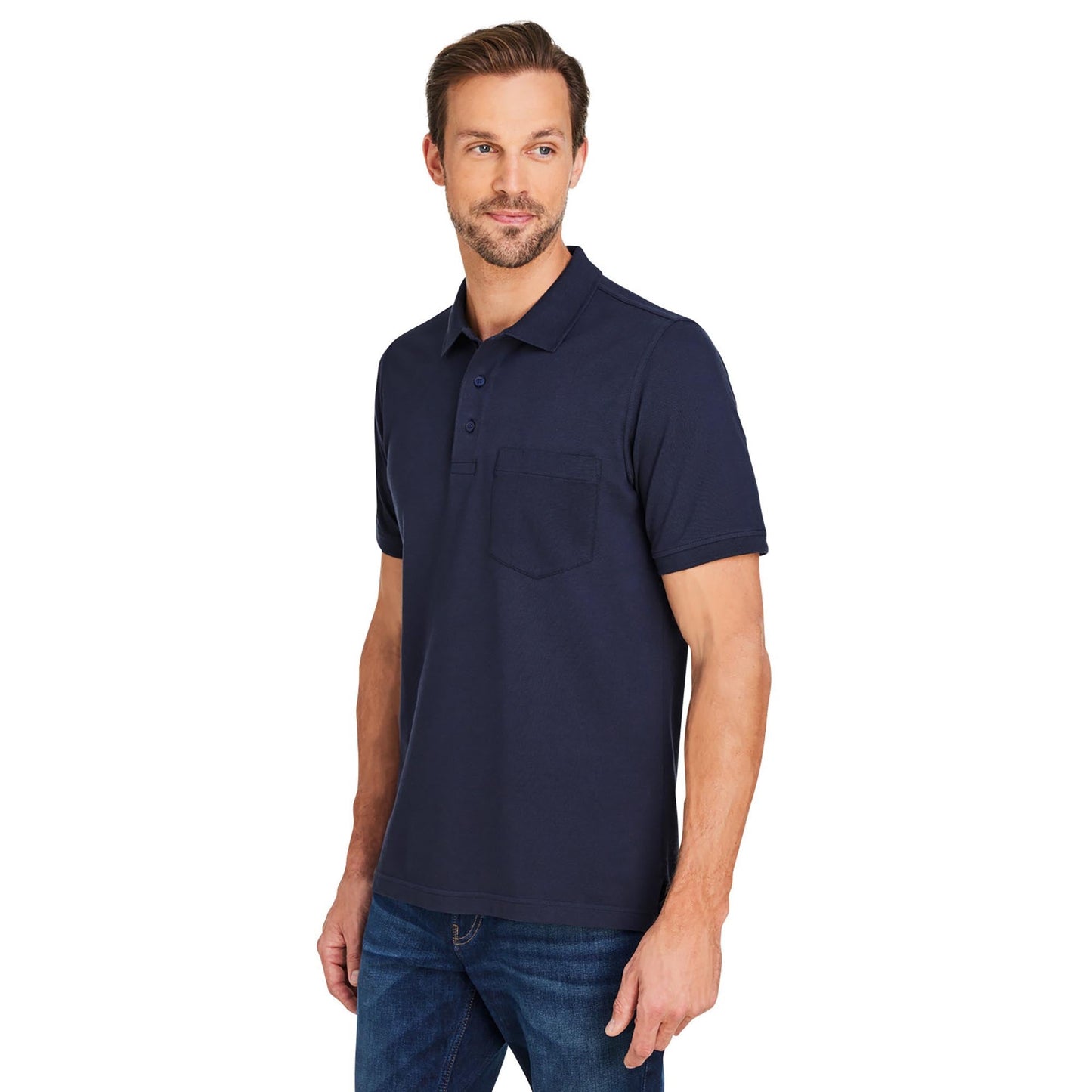 Black Polo Shirts - Harriton - Cotton Snag Protection