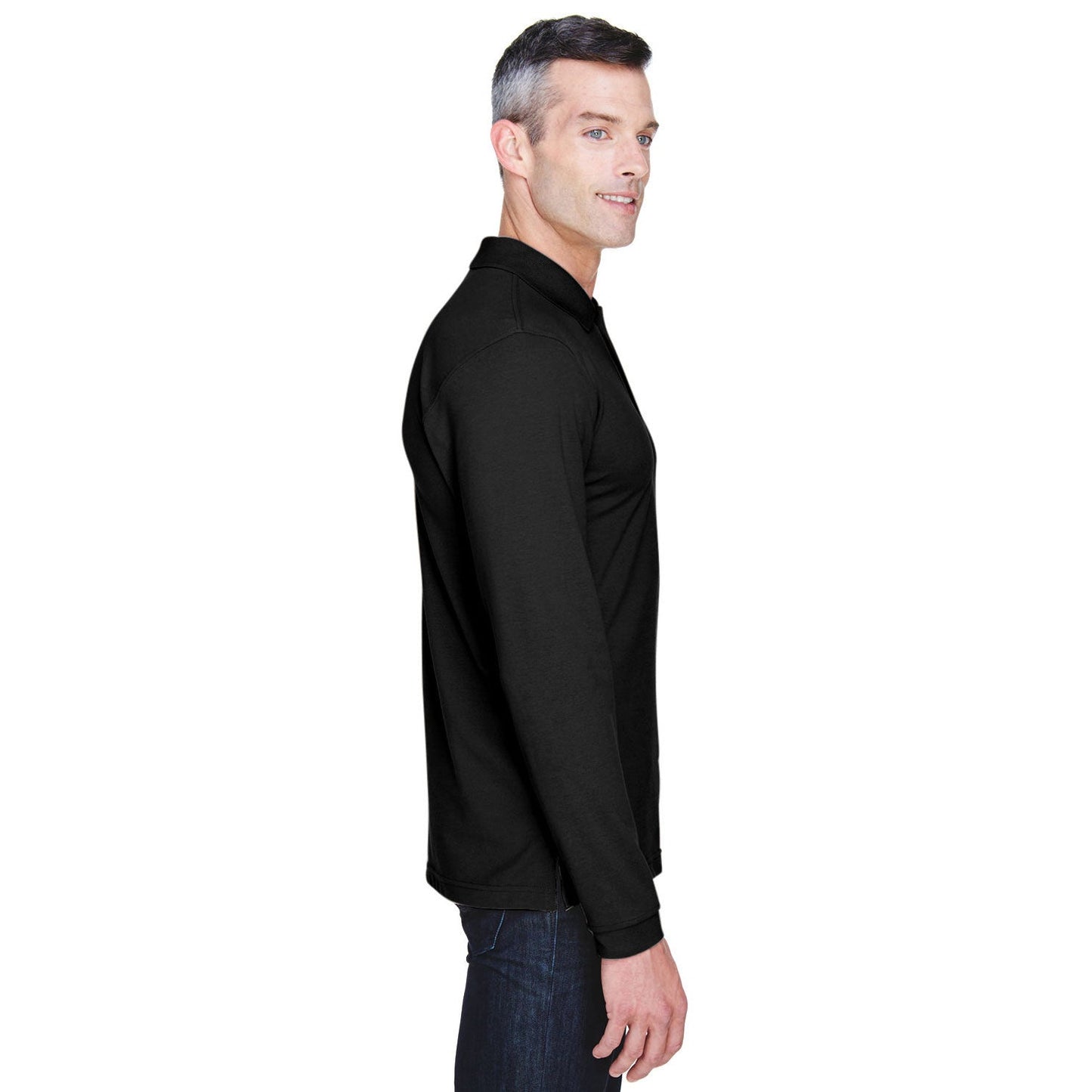 Black Polo Shirt - Harriton - Easy Blend Comfort