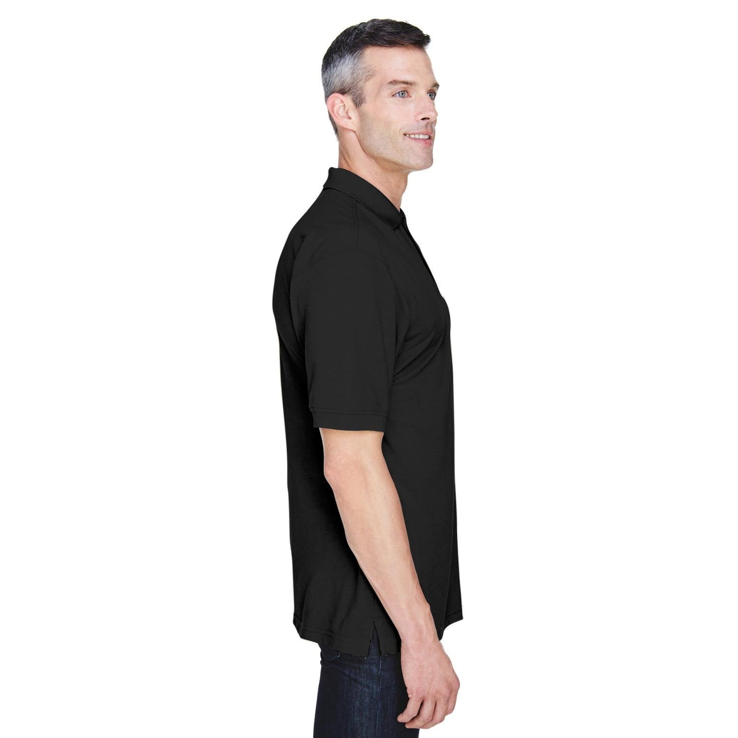Black Polo Shirt - Harriton - Easy Blend Fabric