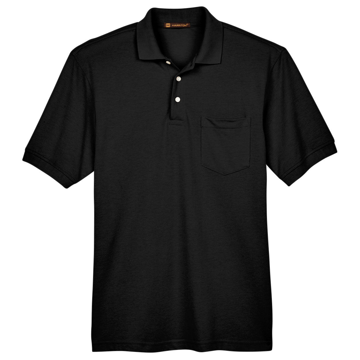 Black Polo Shirt - Harriton - Easy Blend Fabric