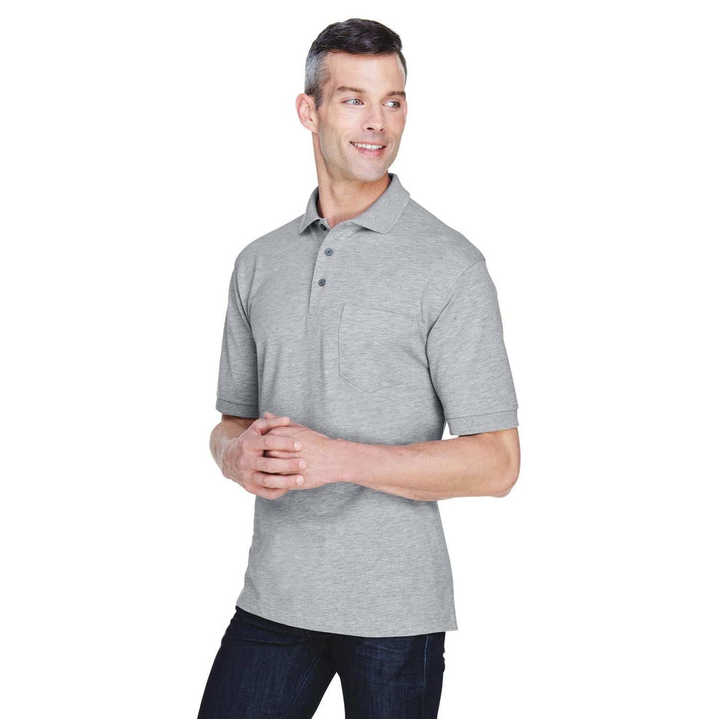 Black Polo Shirt - Harriton - Easy Blend Fabric