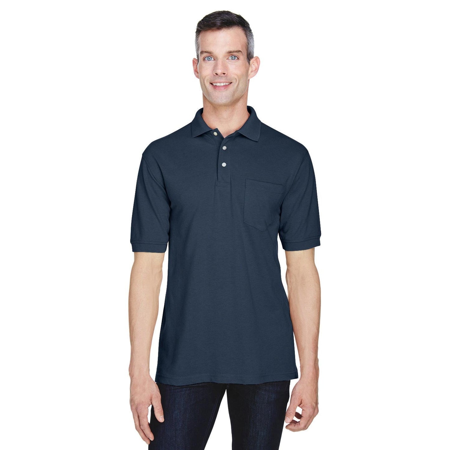 Black Polo Shirt - Harriton - Easy Blend Fabric
