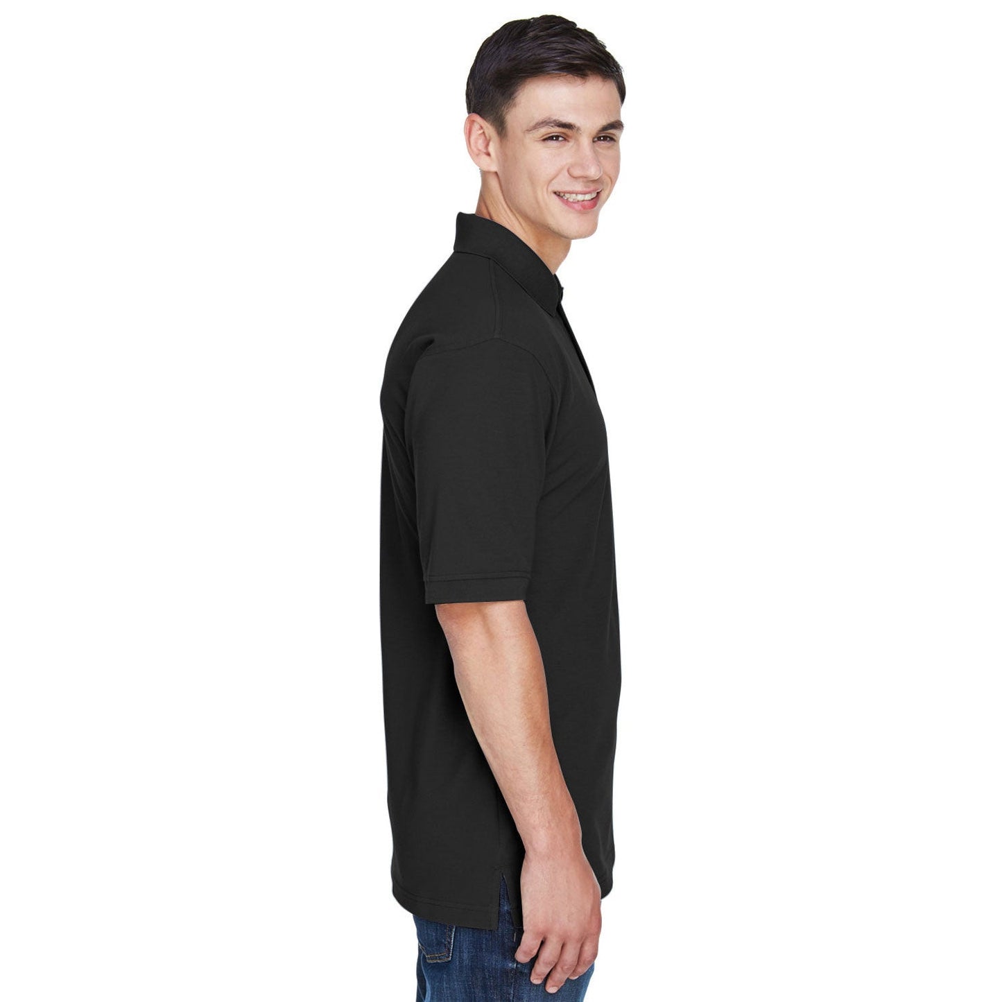 Black Polo Shirt - Harriton - Easy Blend Fabric