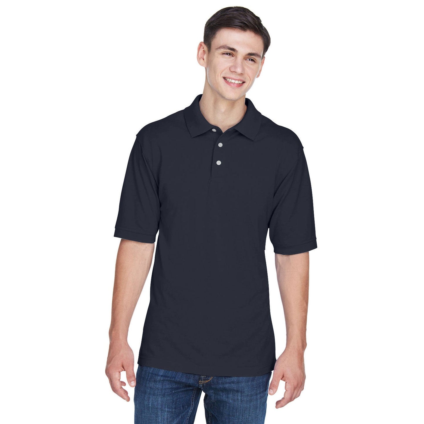Black Polo Shirt - Harriton - Easy Blend Fabric