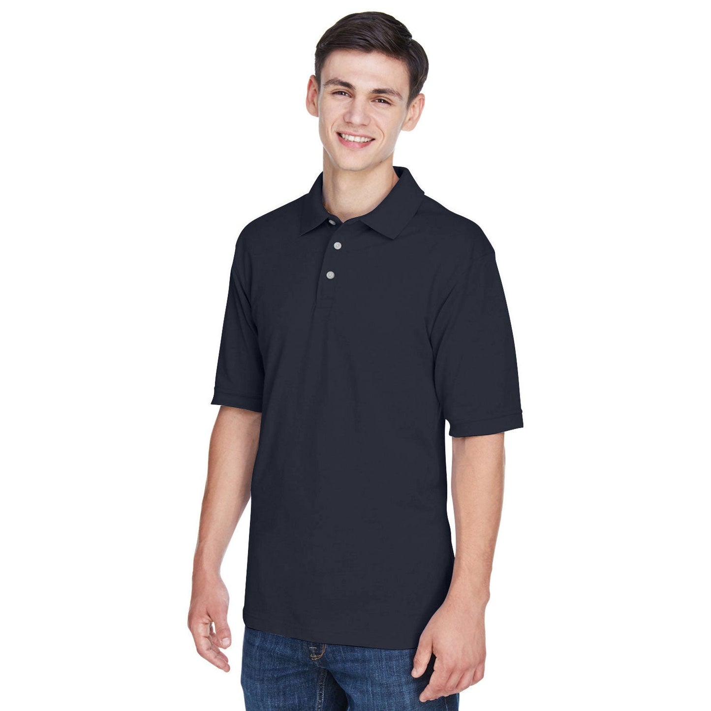 Black Polo Shirt - Harriton - Easy Blend Fabric