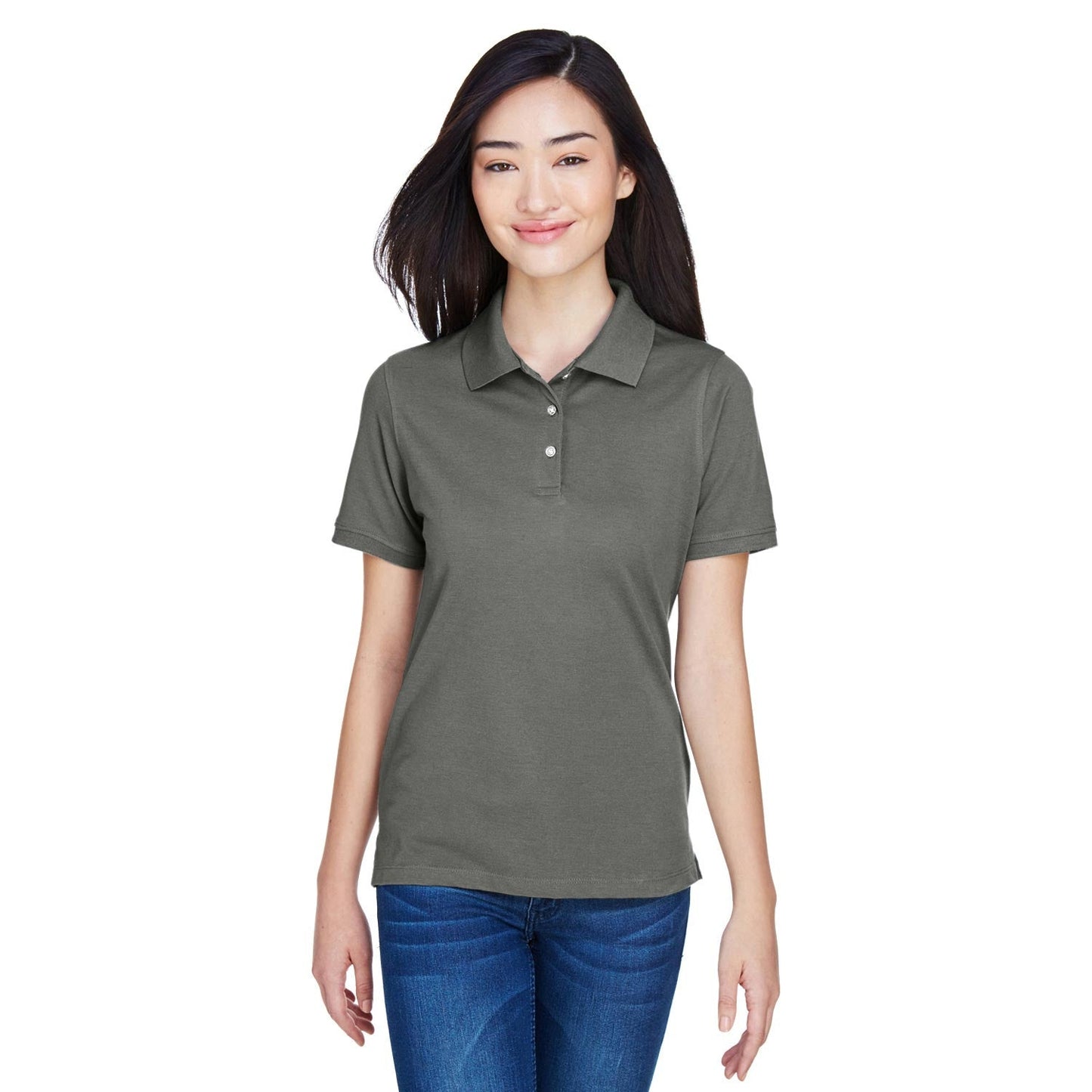 Black Polo Shirts - Harriton - Easy Blend Comfort
