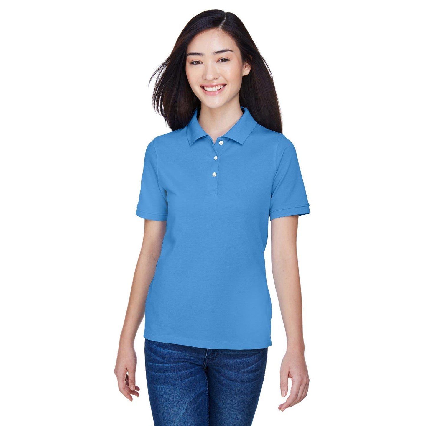 Black Polo Shirts - Harriton - Easy Blend Comfort