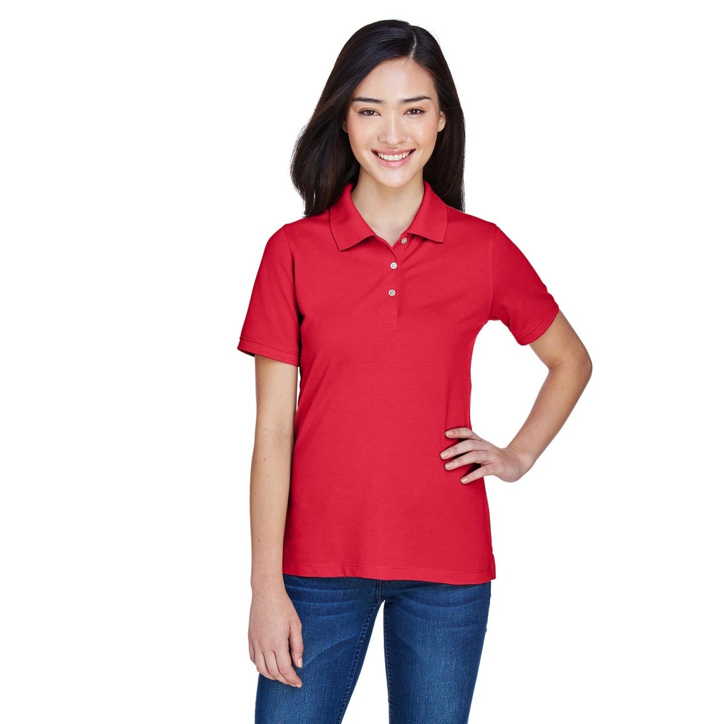 Black Polo Shirts - Harriton - Easy Blend Comfort