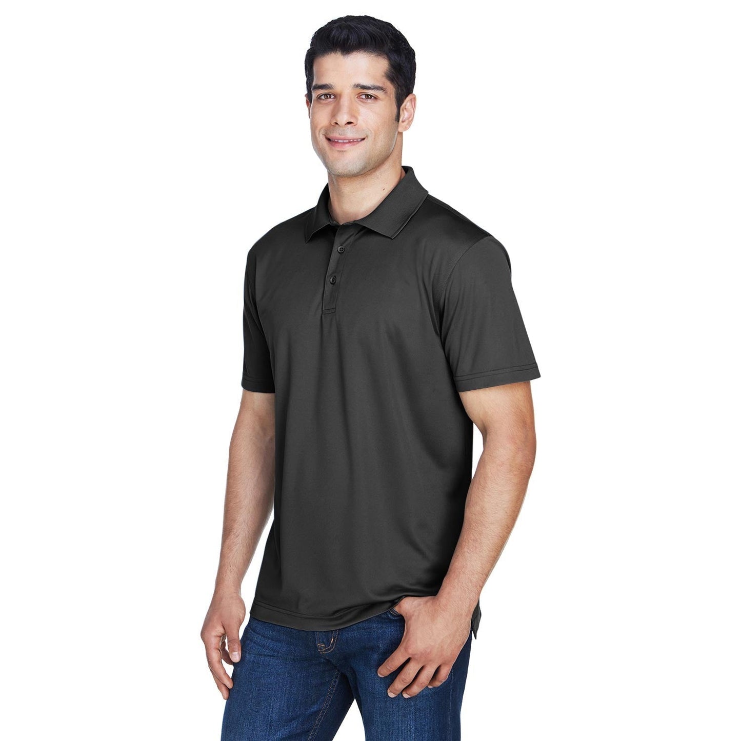 Black Polo Shirts - Harriton - Breathable Polyester