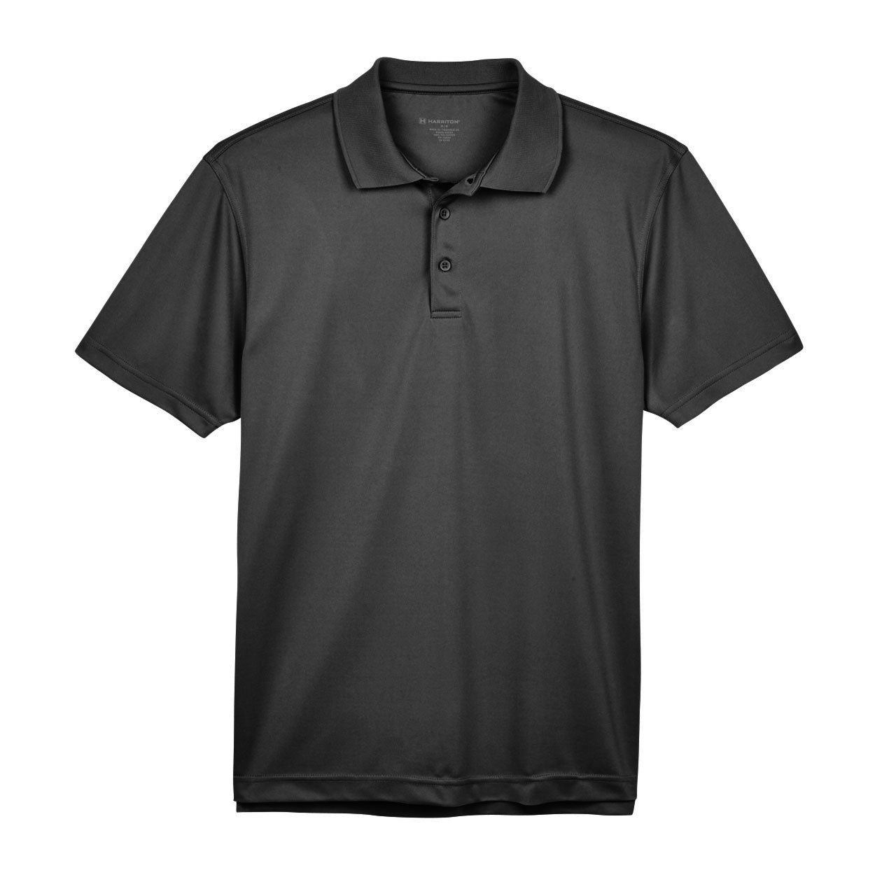 Black Polo Shirts - Harriton - Breathable Polyester