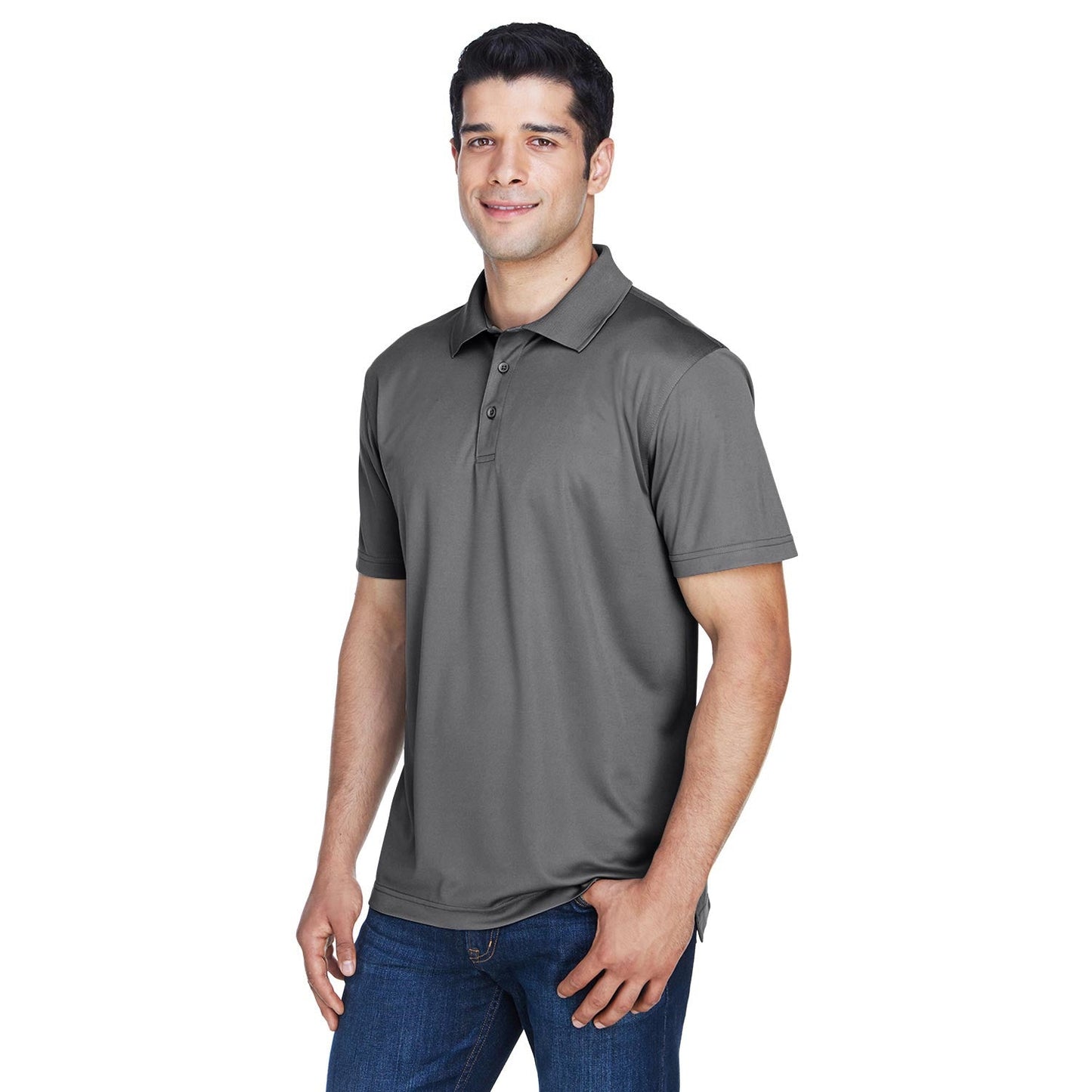 Black Polo Shirts - Harriton - Breathable Polyester