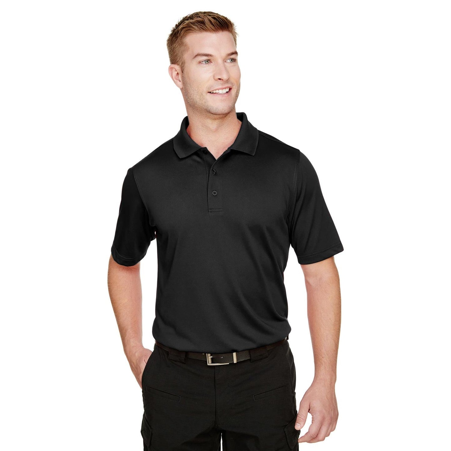Black Polo Shirt - Harriton - Snag Protection Plus