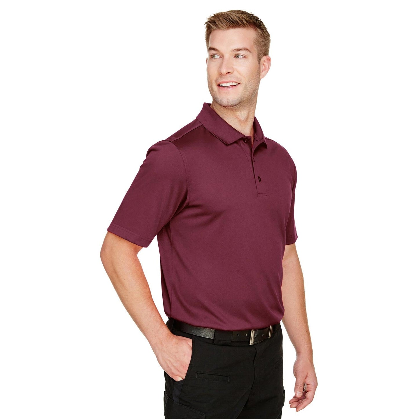 Black Polo Shirt - Harriton - Snag Protection Plus