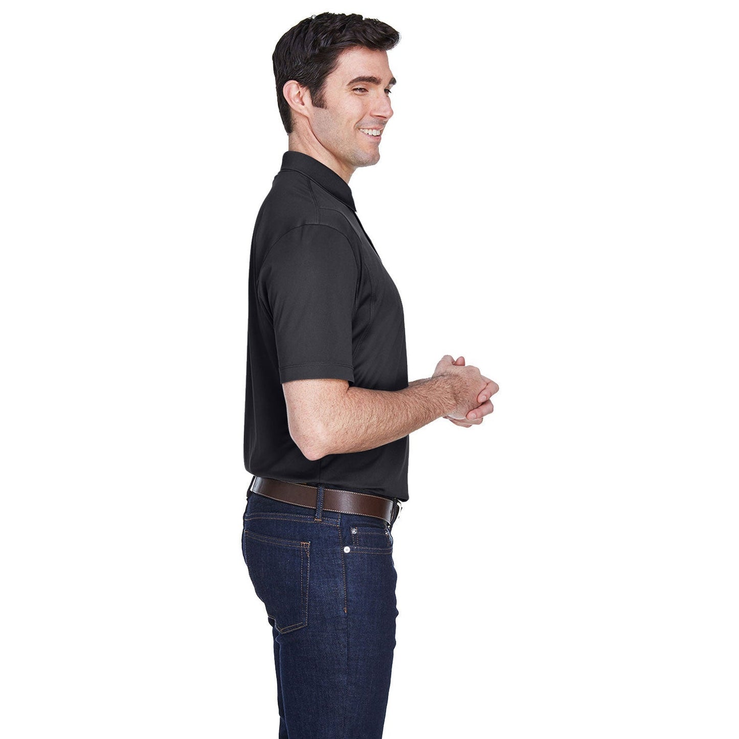 Black Polo Shirt - Harriton - Moisture-Wicking Quality
