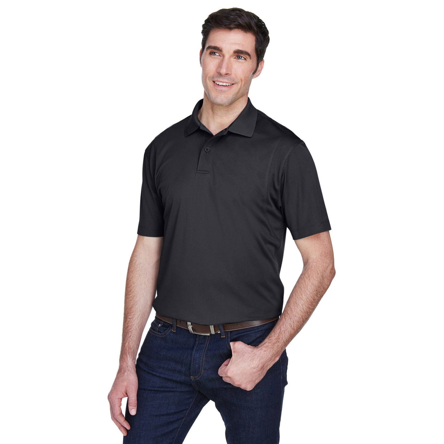 Black Polo Shirt - Harriton - Moisture-Wicking Quality