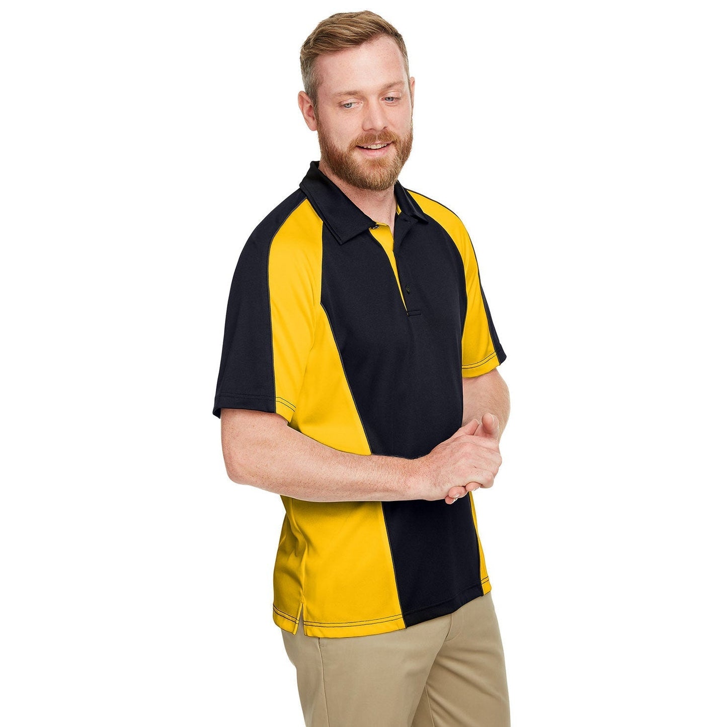 Black/Red/Dark Charcoal Polo - Harriton - Snag Protection