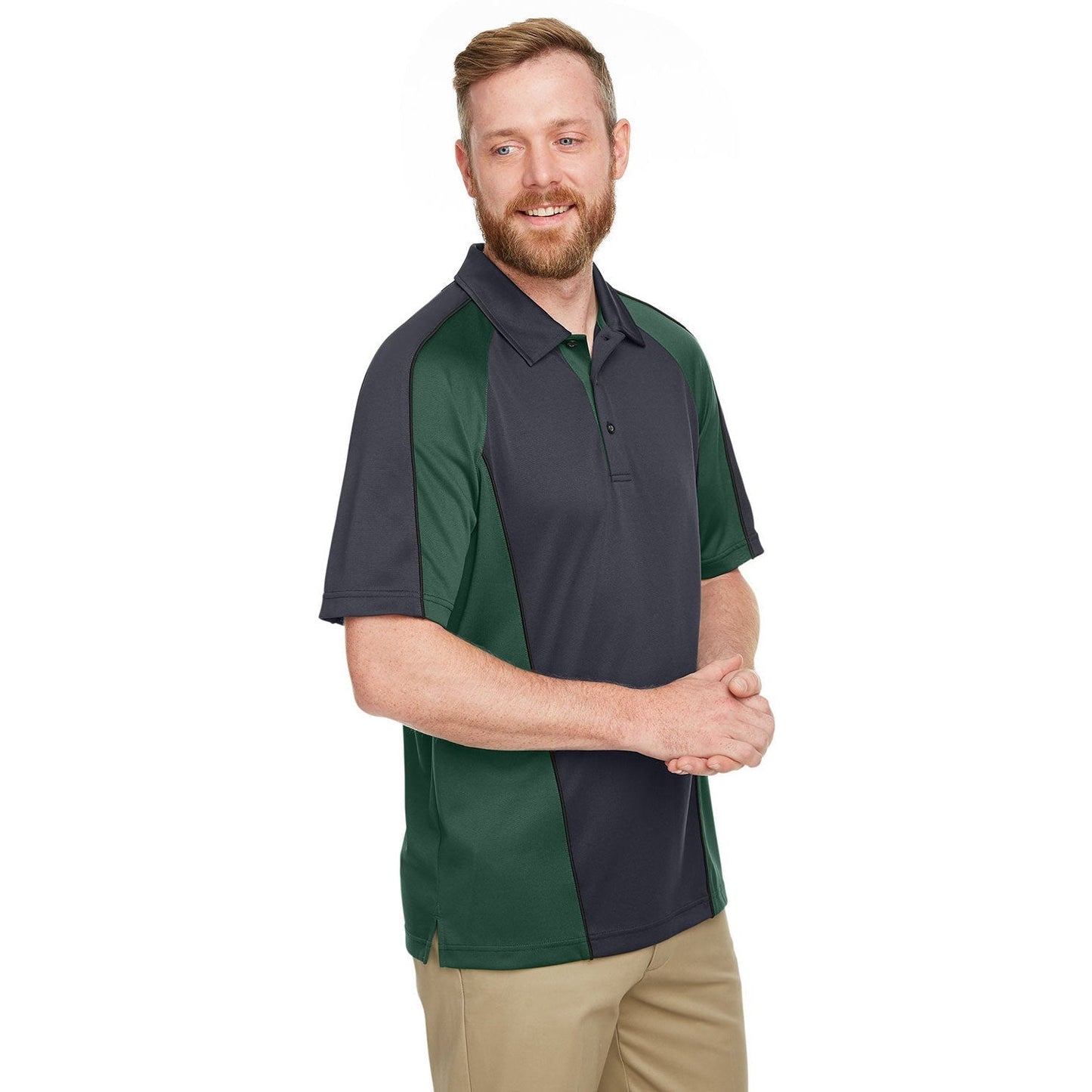 Black/Red/Dark Charcoal Polo - Harriton - Snag Protection