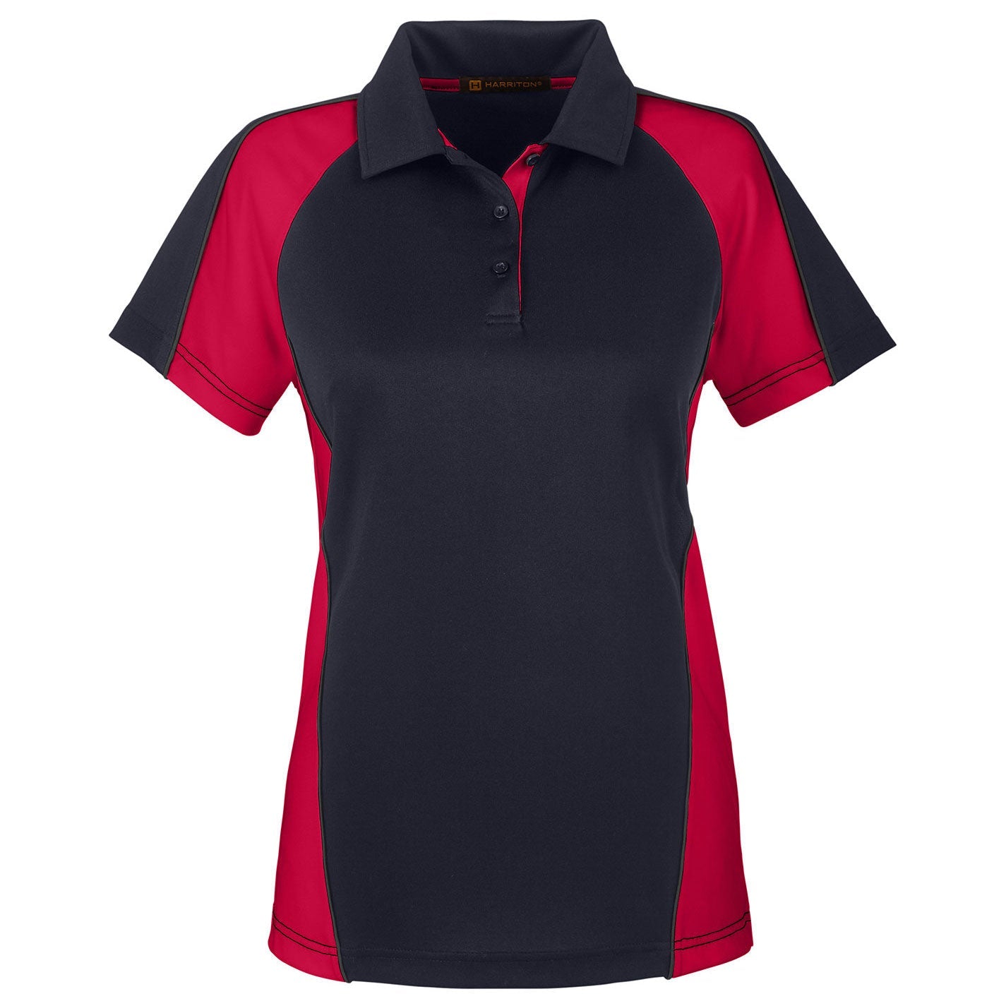 Black/Red/Dark Charcoal Polo - Harriton - Stylish Fit