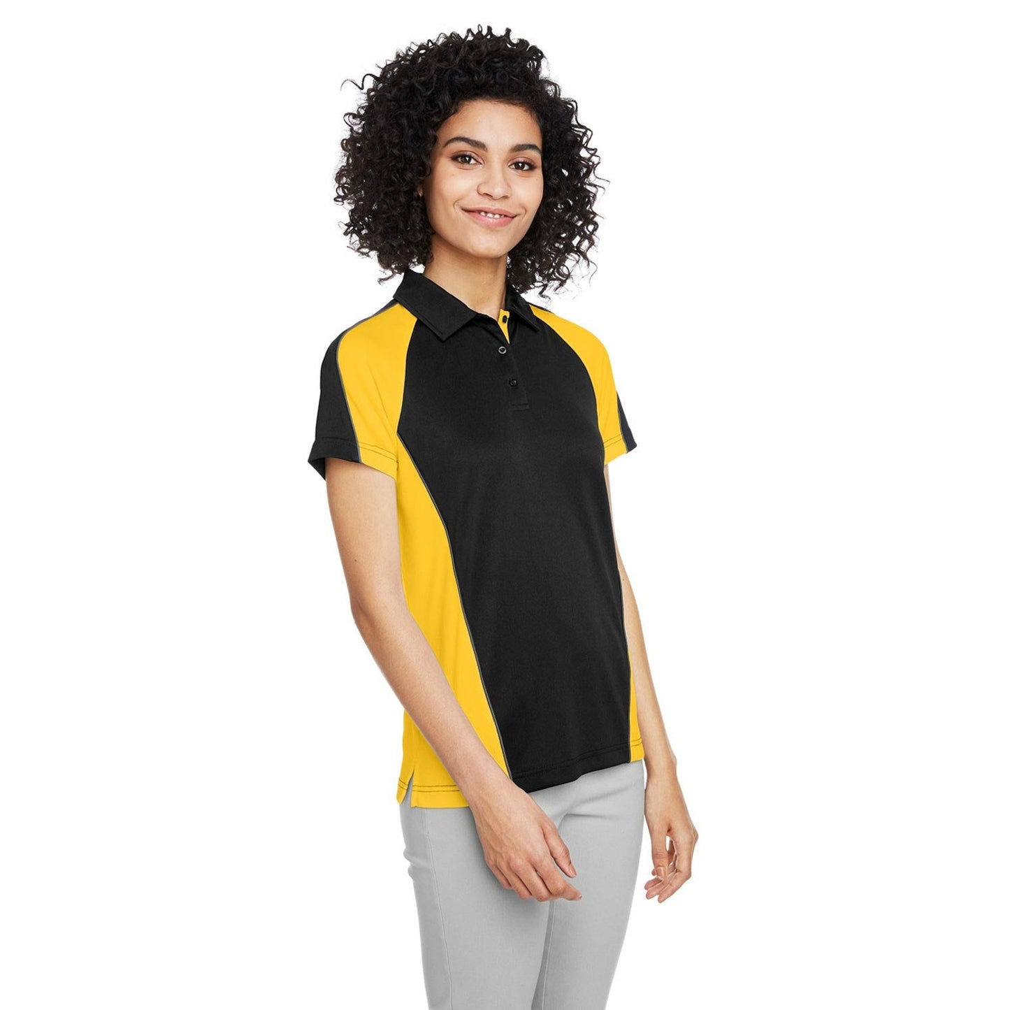 Black/Red/Dark Charcoal Polo - Harriton - Stylish Fit