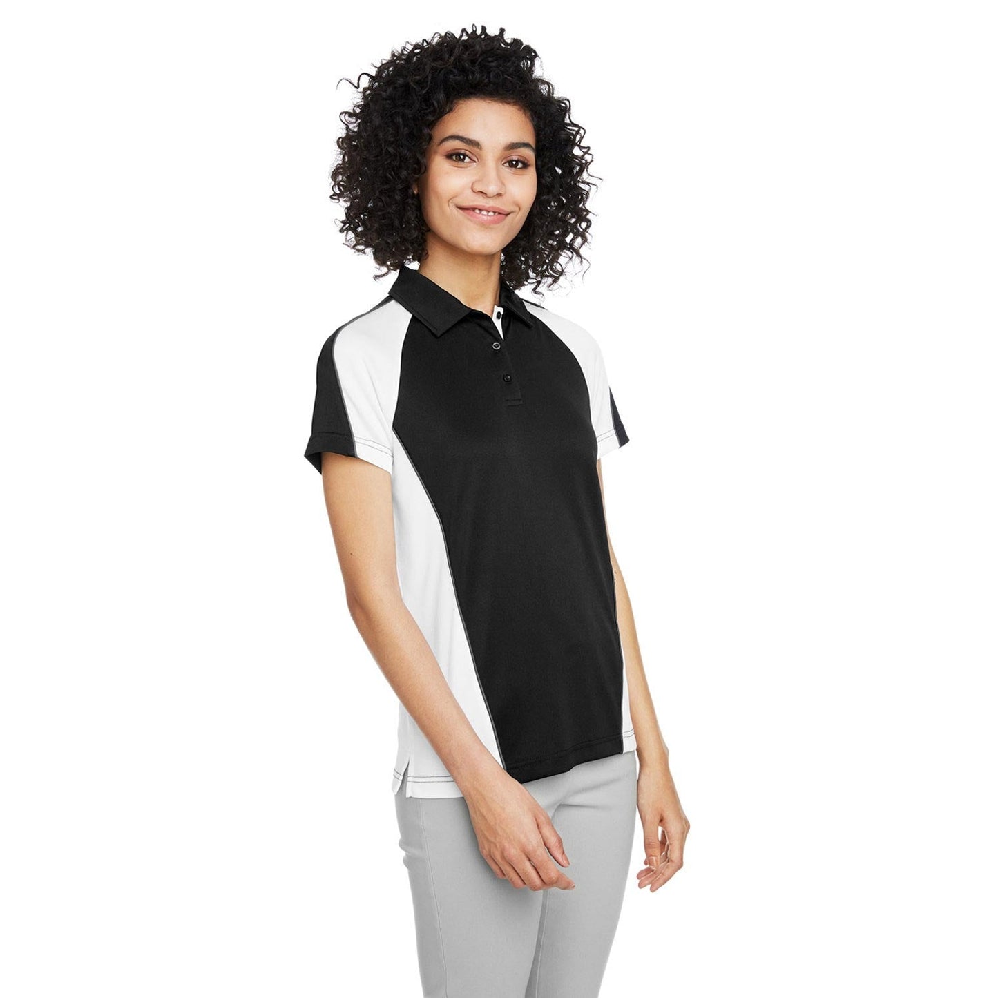 Black/Red/Dark Charcoal Polo - Harriton - Stylish Fit