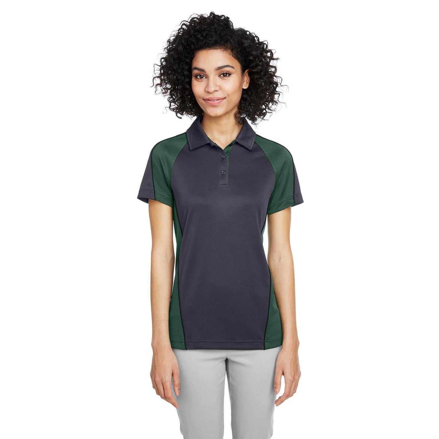 Black/Red/Dark Charcoal Polo - Harriton - Stylish Fit