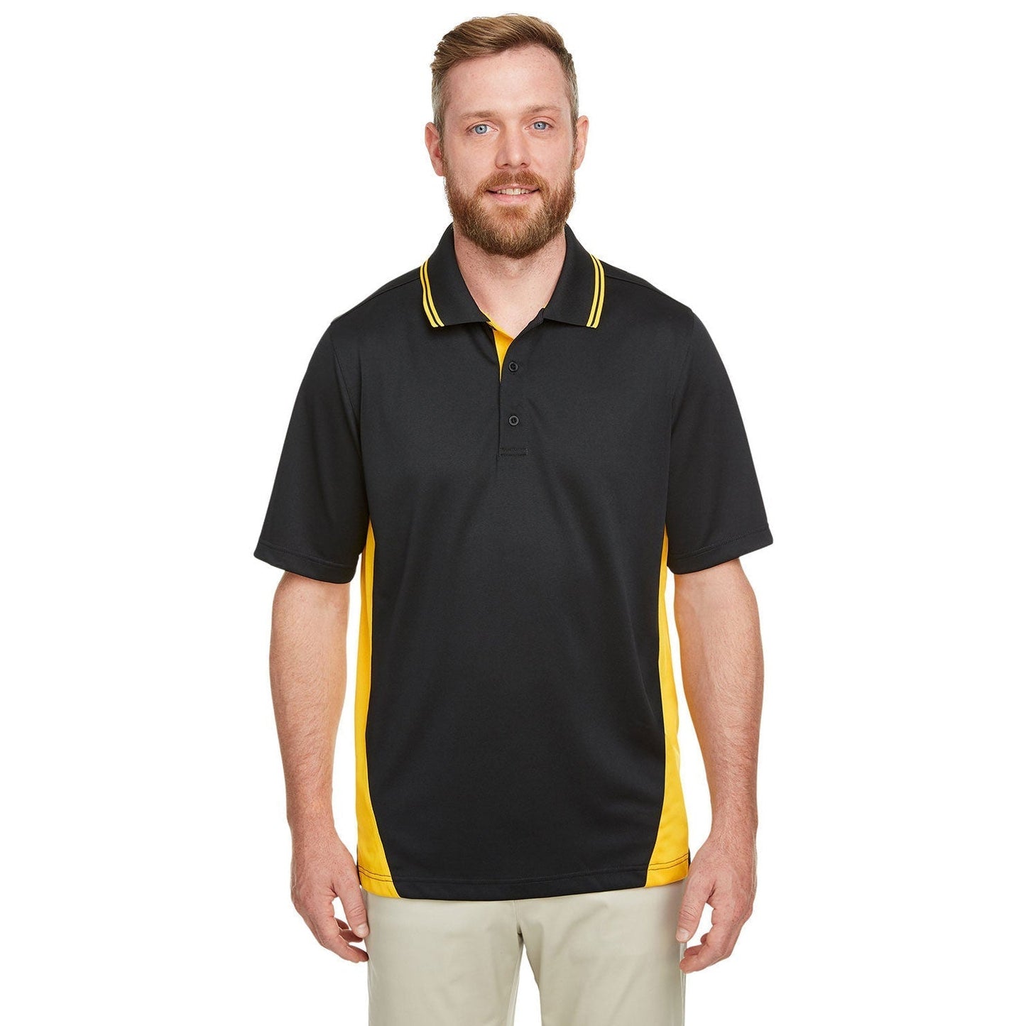 Black/Dark Charcoal Polo Shirt - Harriton - Moisture Wicking