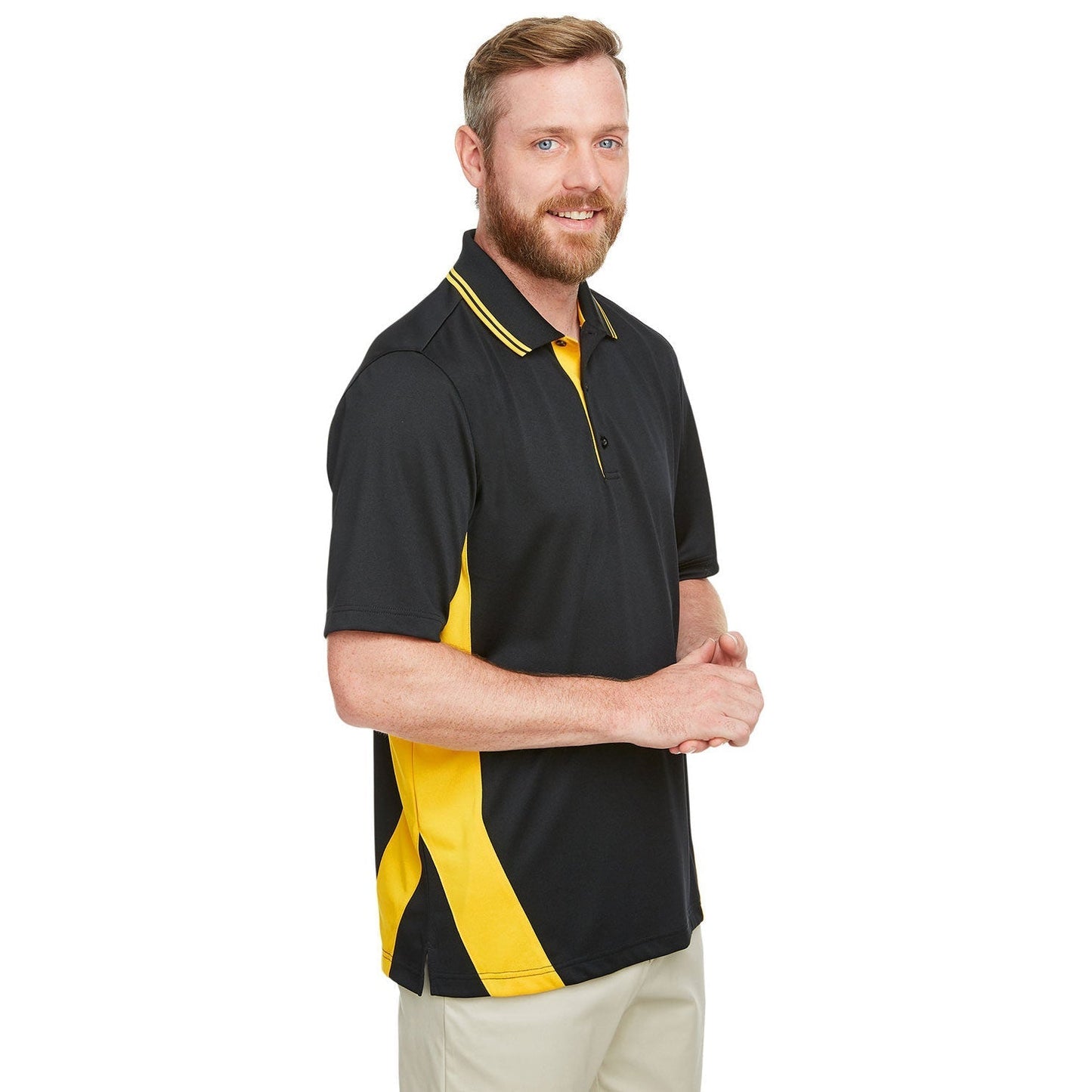 Black/Dark Charcoal Polo Shirt - Harriton - Moisture Wicking