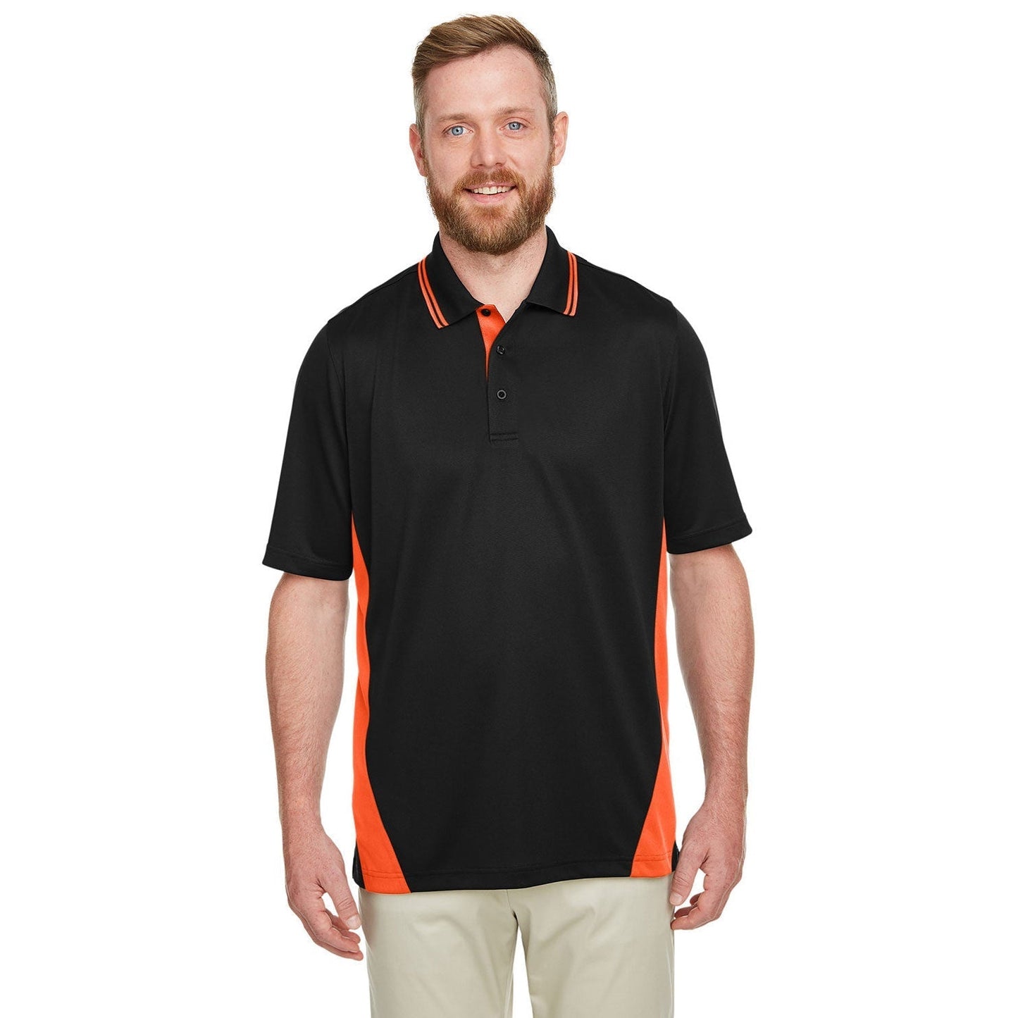 Black/Dark Charcoal Polo Shirt - Harriton - Moisture Wicking