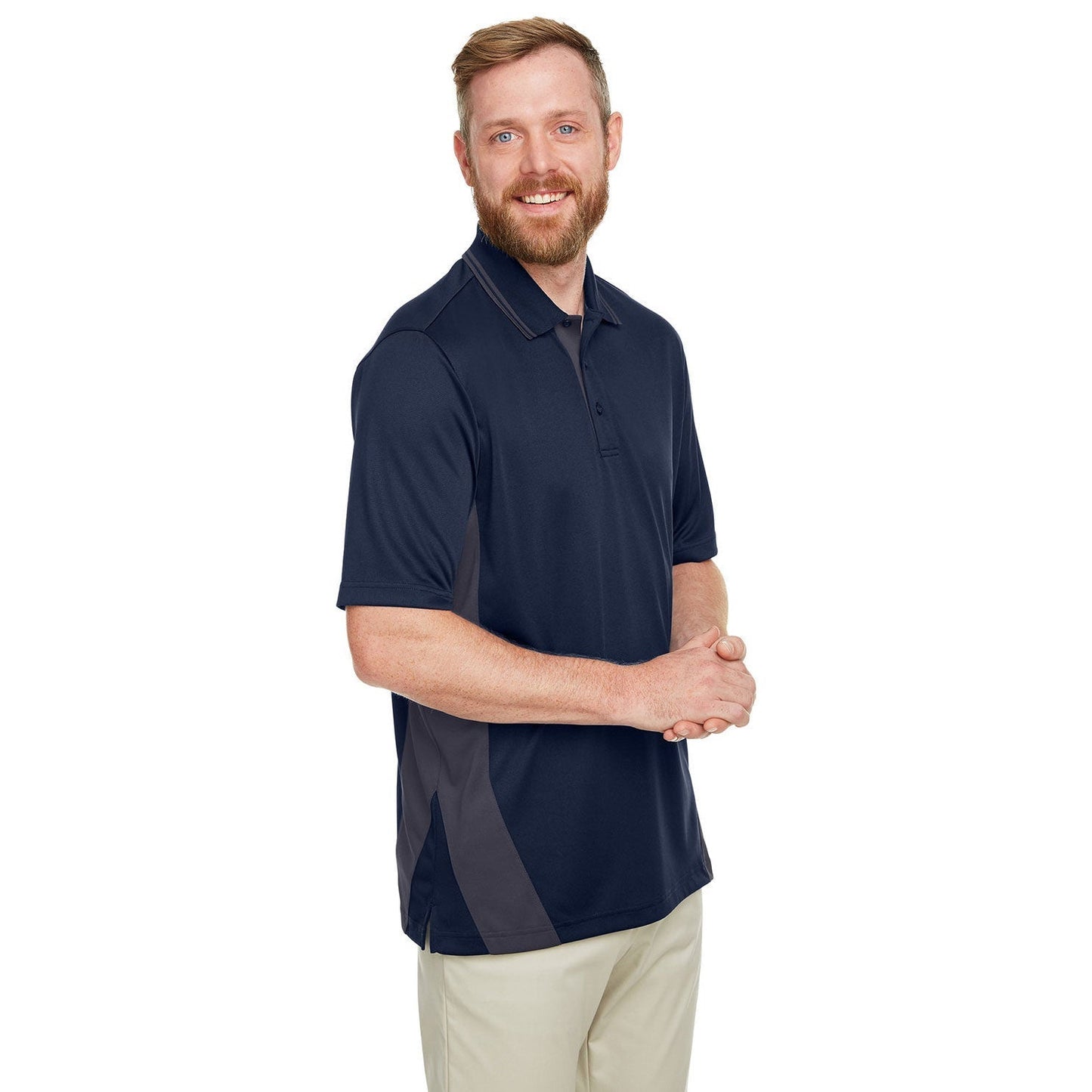 Black/Dark Charcoal Polo Shirt - Harriton - Moisture Wicking