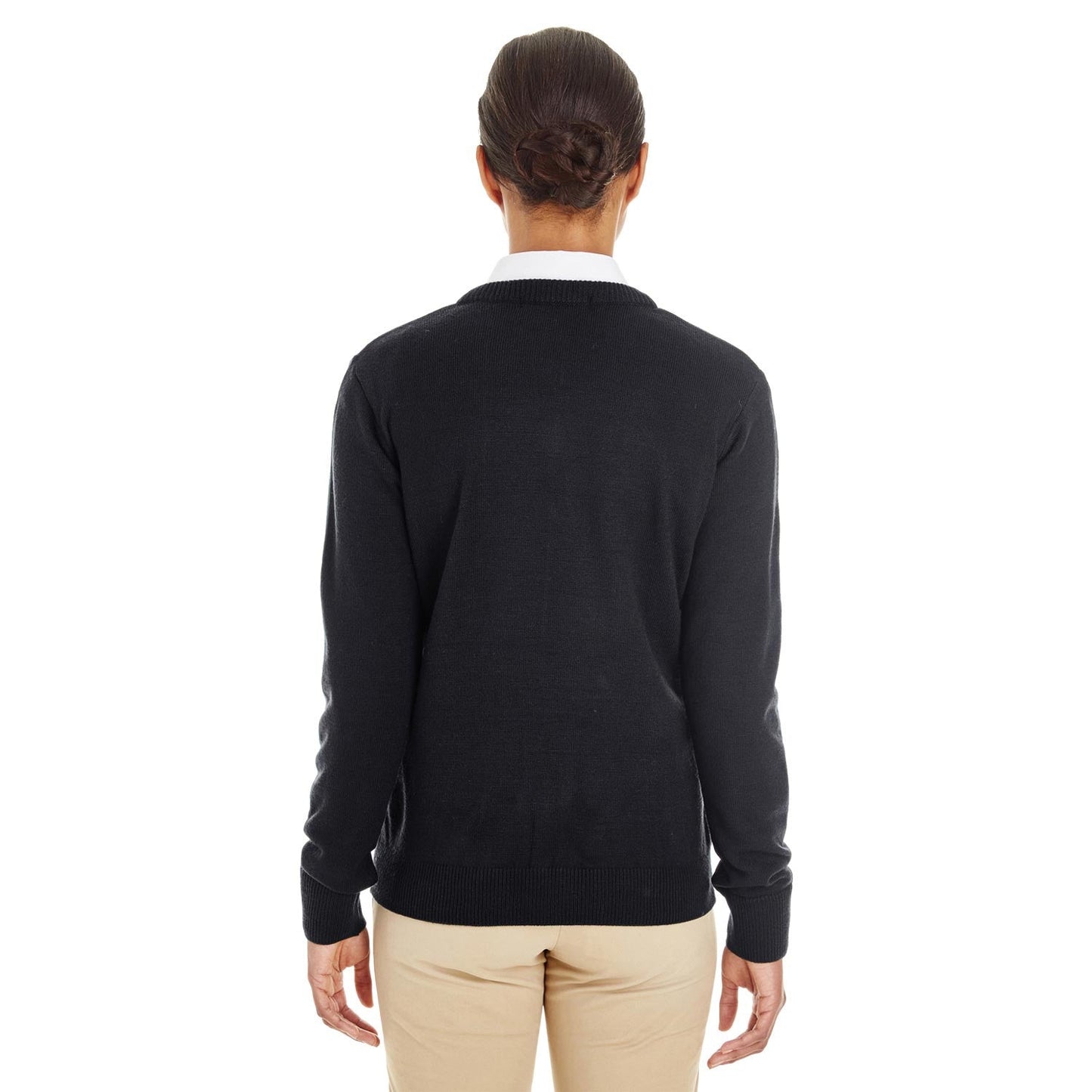 Black Sweaters - Harriton - V-Neck Acrylic Blend