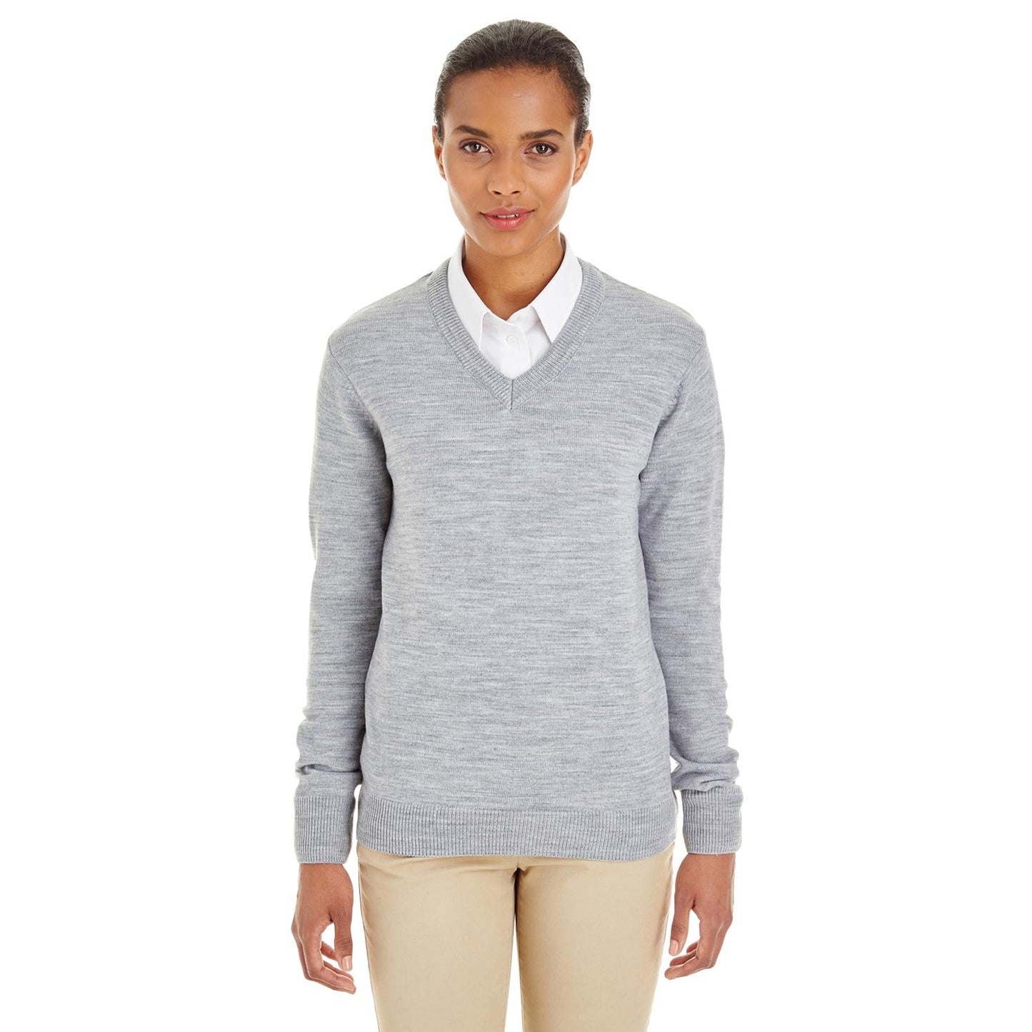 Black Sweaters - Harriton - V-Neck Acrylic Blend
