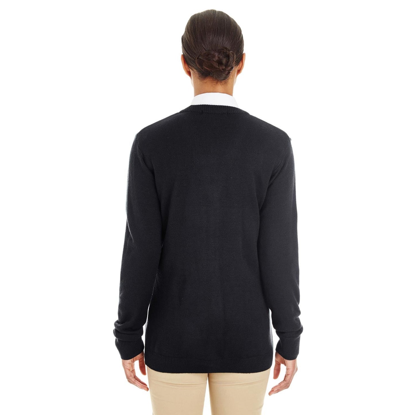 Black Cardigans - Harriton - Comfortable V-Neck Sweater