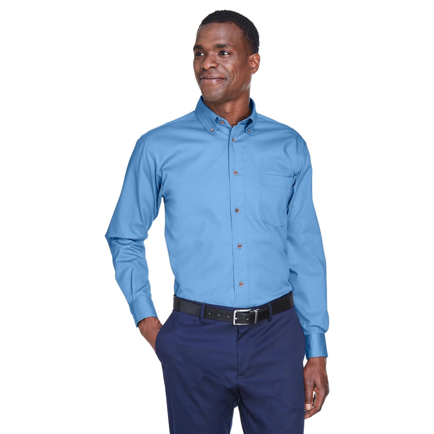 Black Button Up Shirts - Harriton - Easy Blend Twill