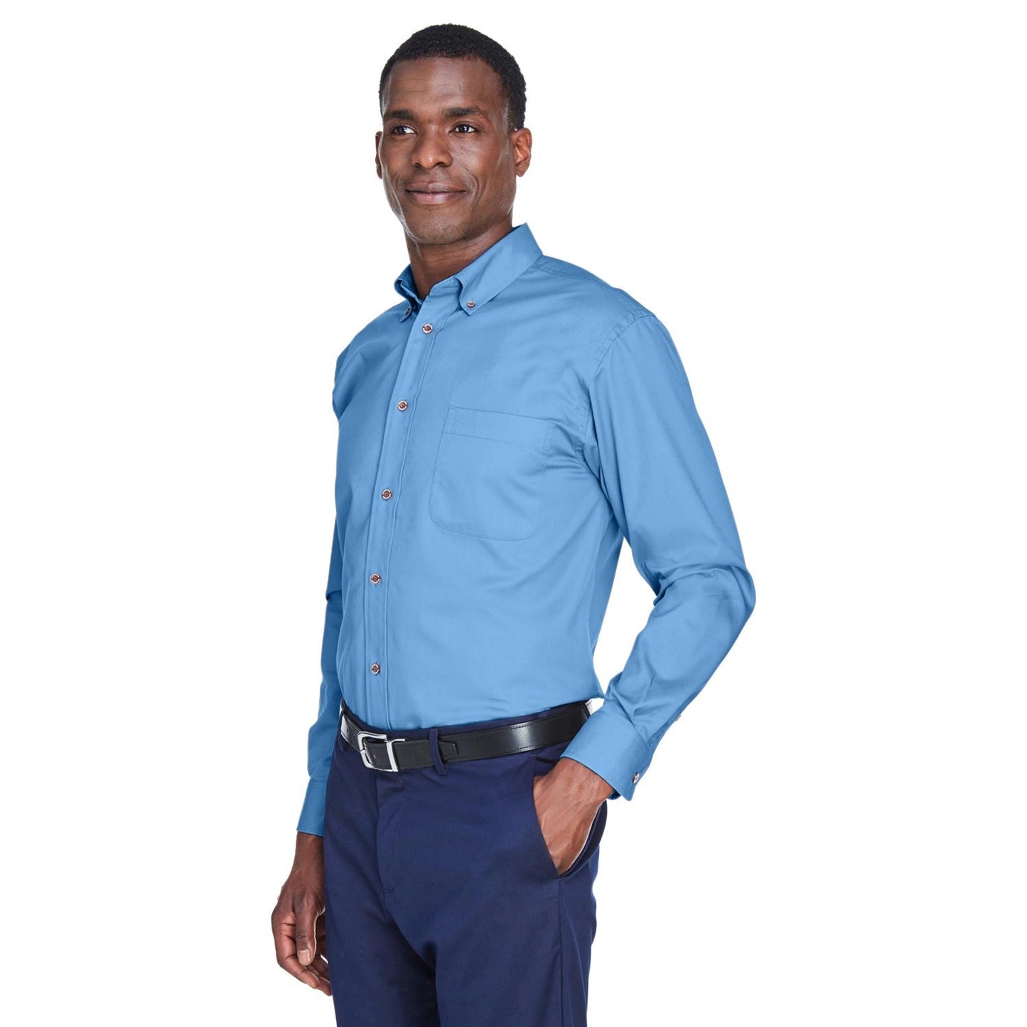 Black Button Up Shirts - Harriton - Easy Blend Twill
