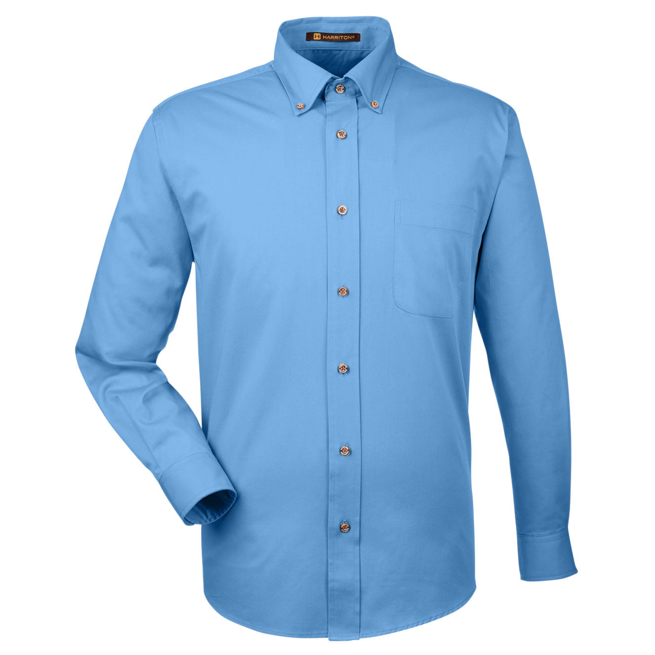 Black Button Up Shirts - Harriton - Easy Blend Twill