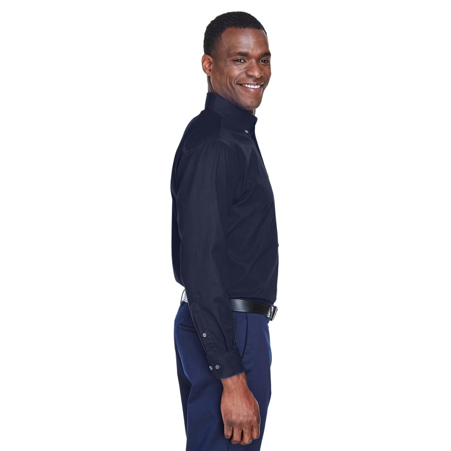 Black Button Up Shirts - Harriton - Easy Blend Twill