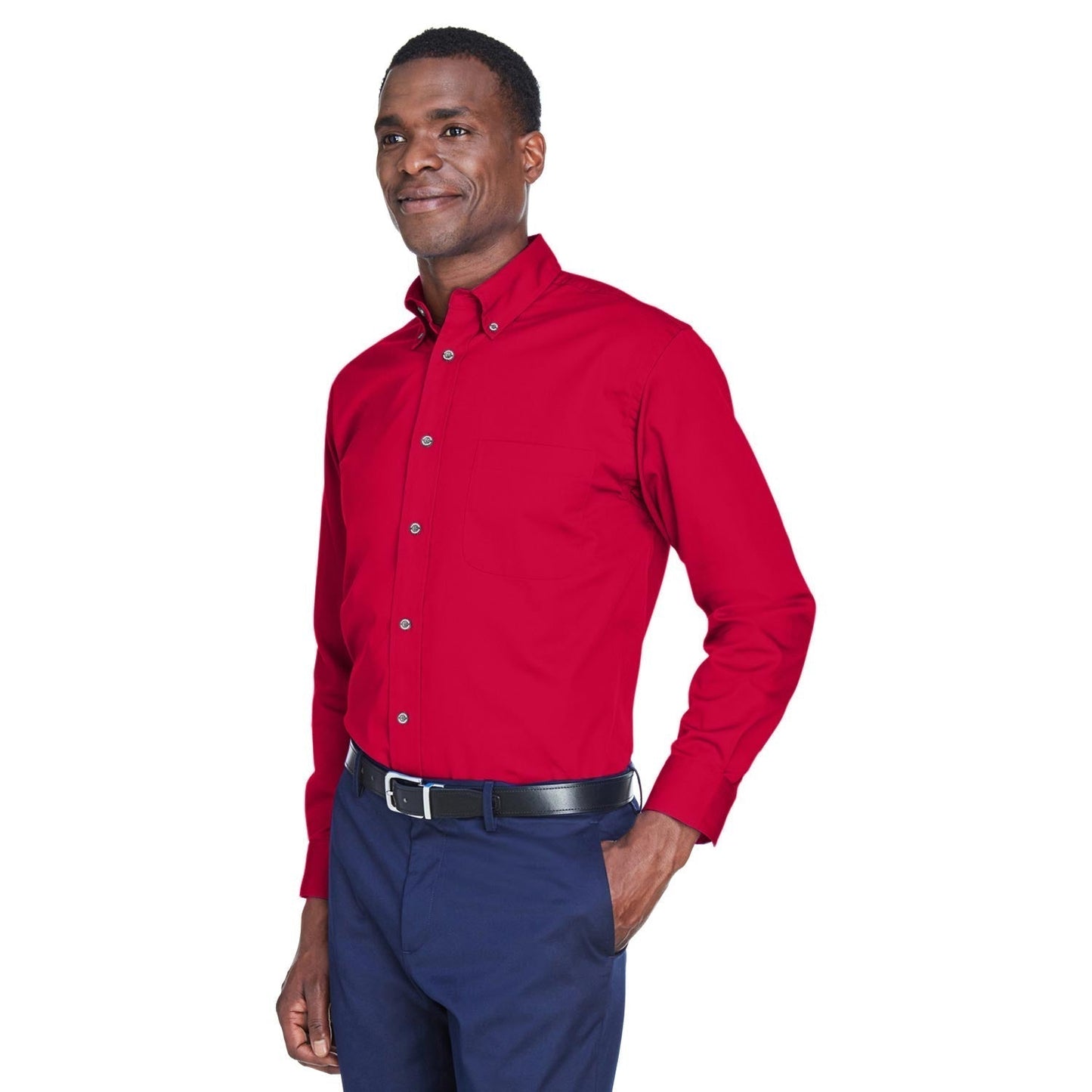 Black Button Up Shirts - Harriton - Easy Blend Twill