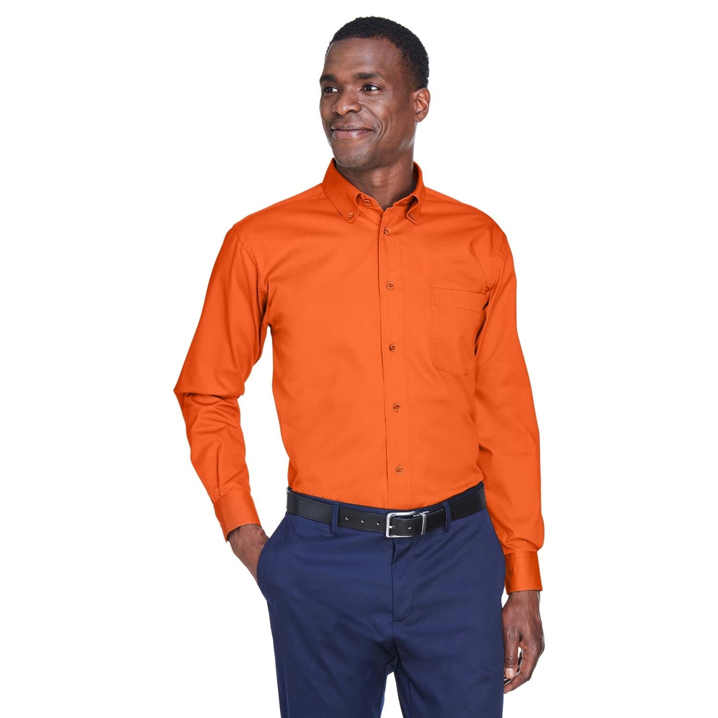 Black Button Up Shirts - Harriton - Easy Blend Twill