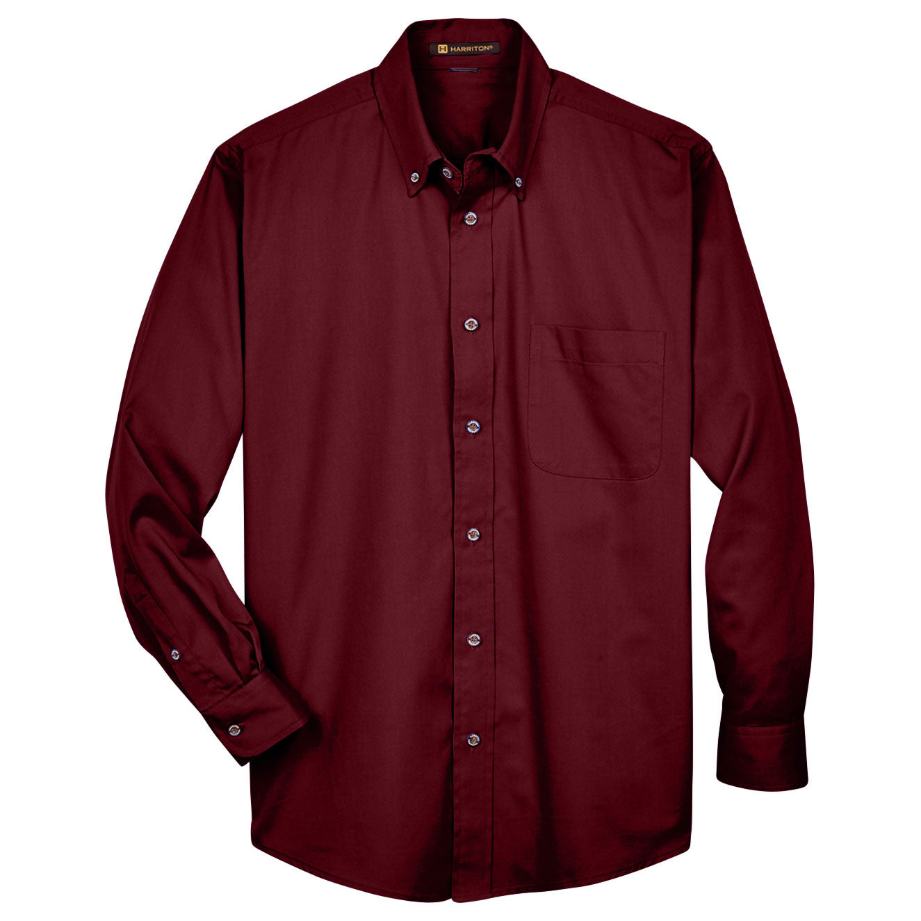 Black Button Up Shirts - Harriton - Easy Blend Twill