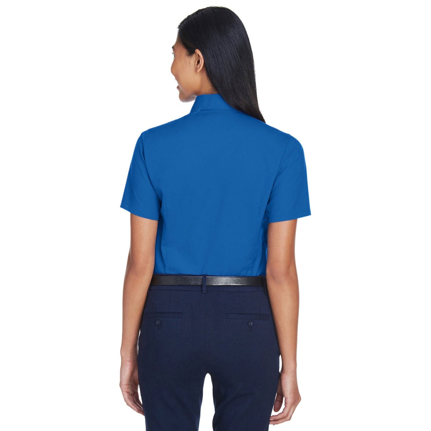 Black Button Up Shirt - Harriton - Short Sleeve Twill