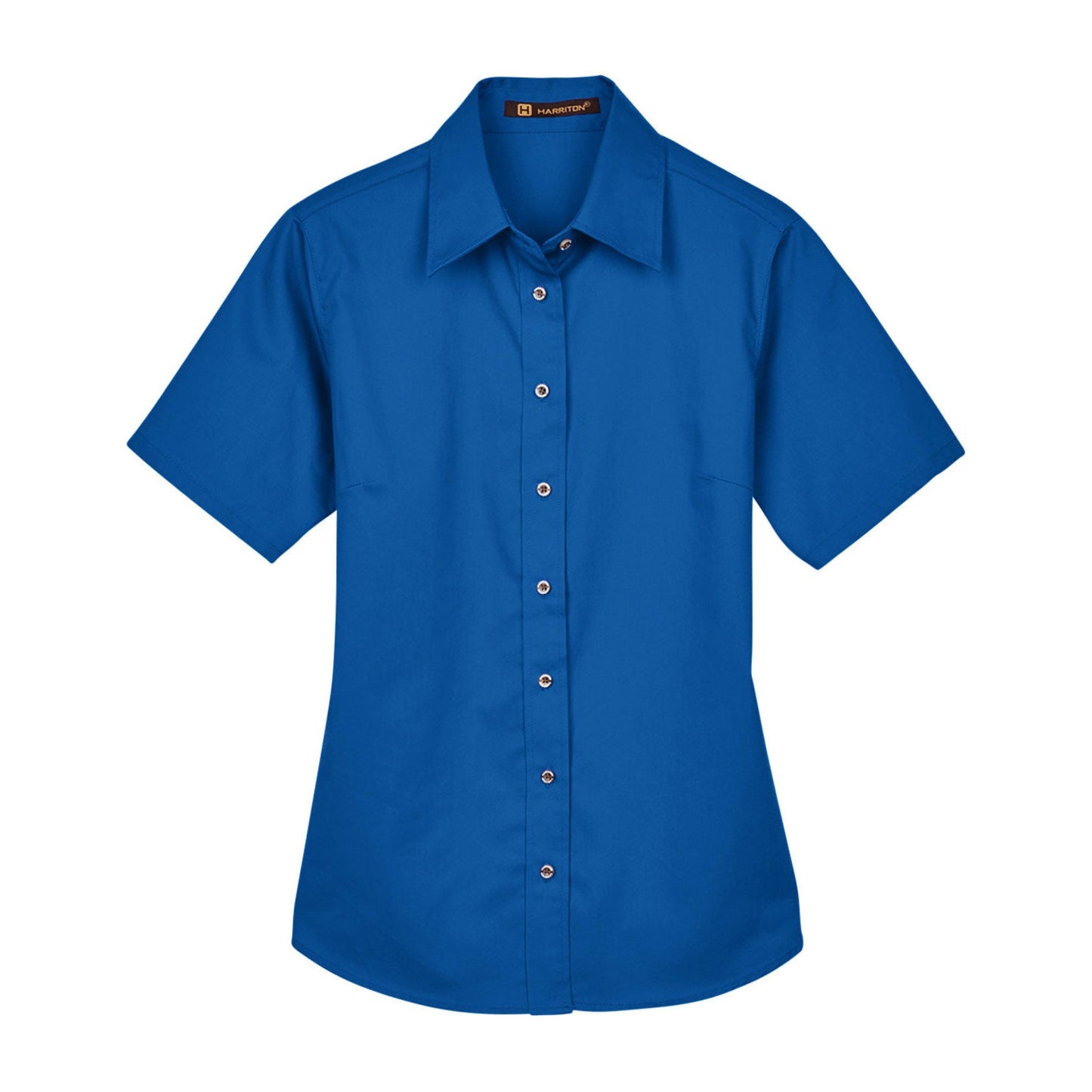 Black Button Up Shirt - Harriton - Short Sleeve Twill