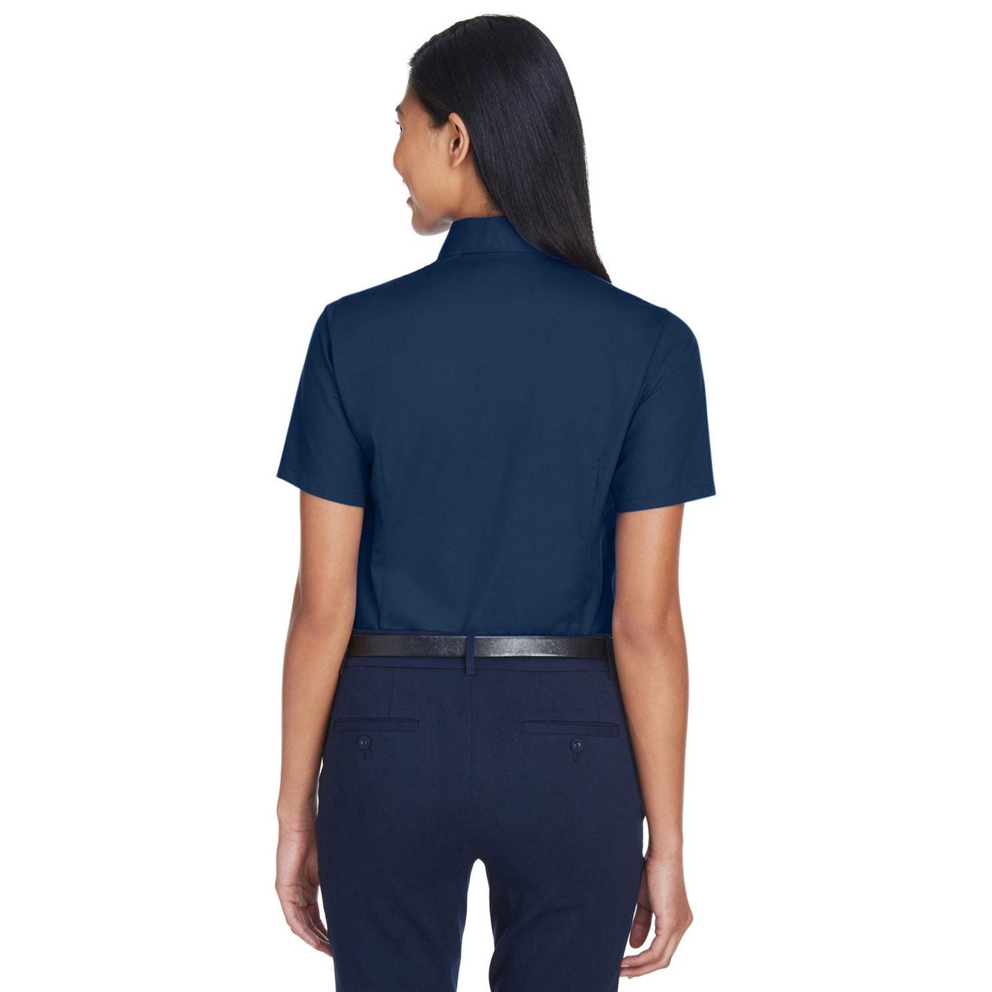 Black Button Up Shirt - Harriton - Short Sleeve Twill