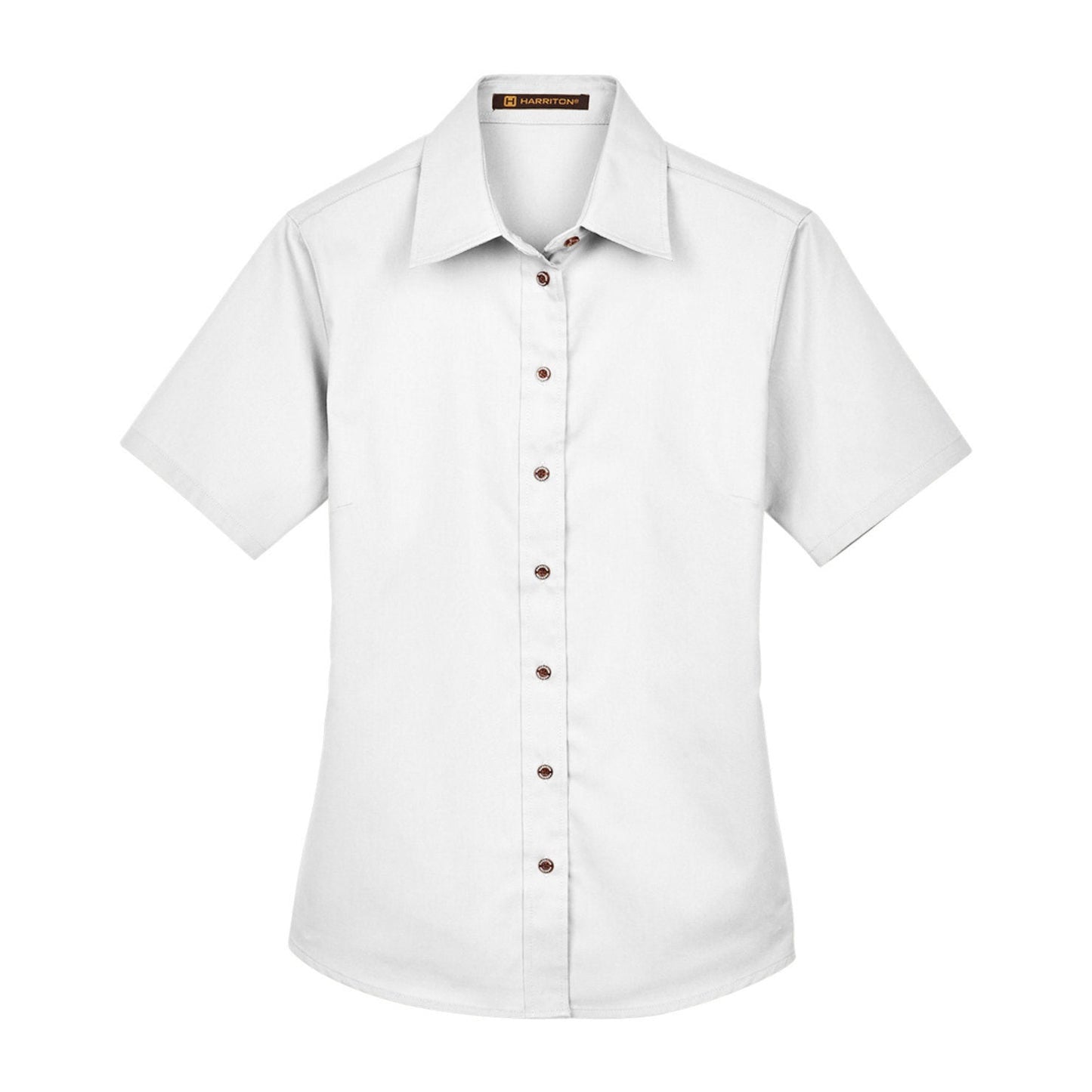 Black Button Up Shirt - Harriton - Short Sleeve Twill