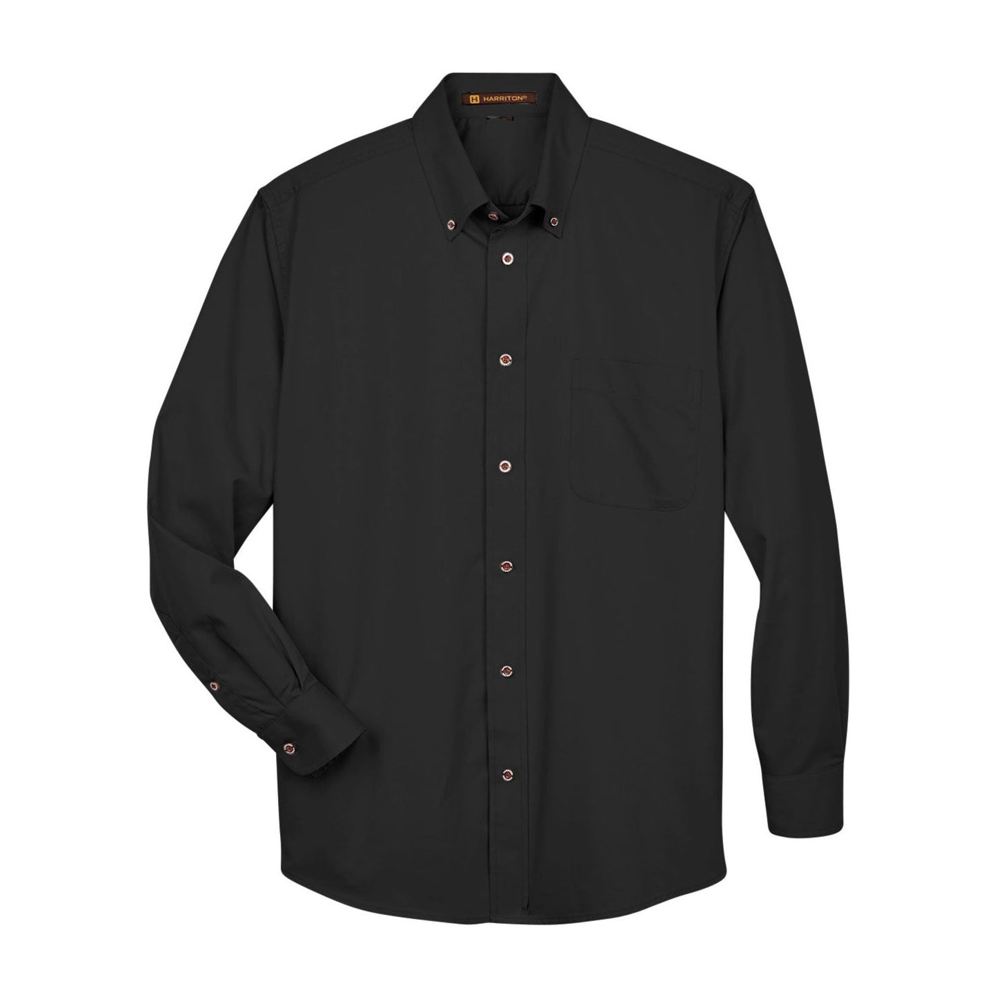 Black Button Up Shirt - Harriton - Stain Resistant