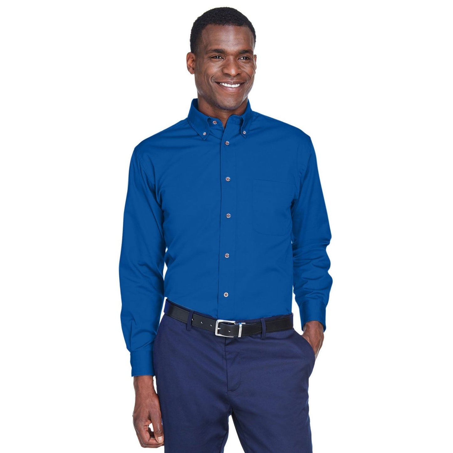Black Button Up Shirt - Harriton - Stain Resistant
